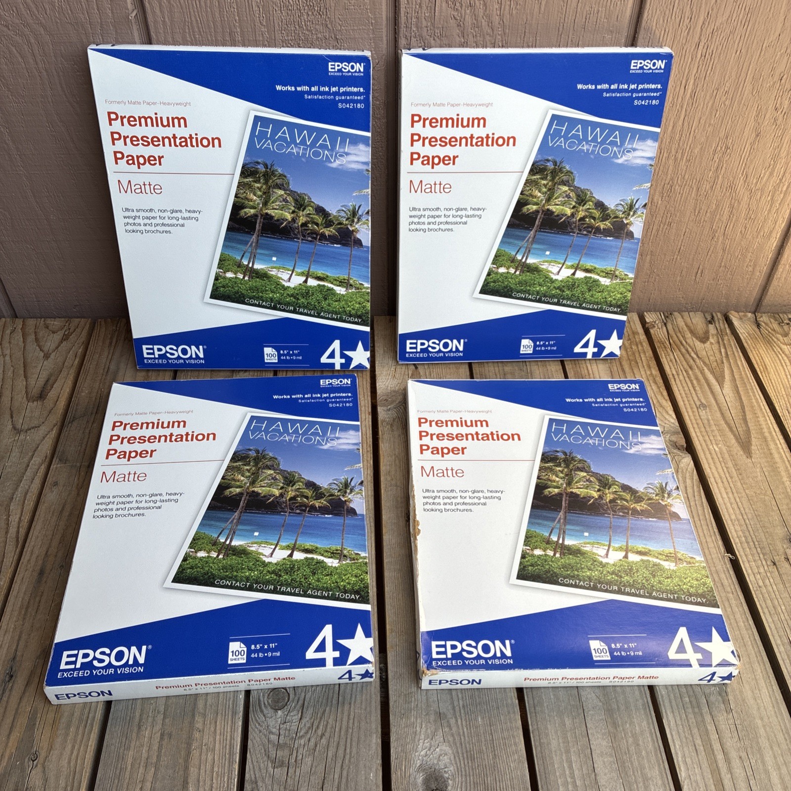 Epson Ink Jet Printer Premium Presentation Paper Matte 8.5" x 1" 100 Sheets x 3+