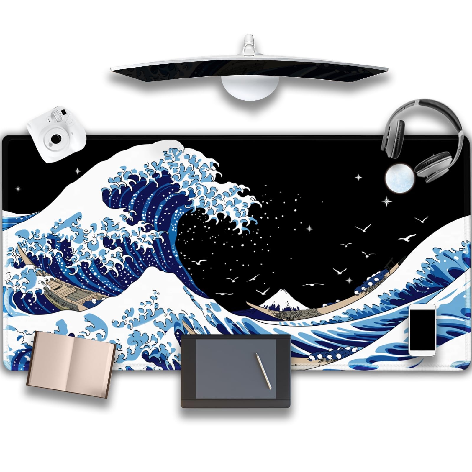 Gaming Laptop Mouse Pad,Sea Wave Big Mice Pads PC Keyboard Waterproof and Non...