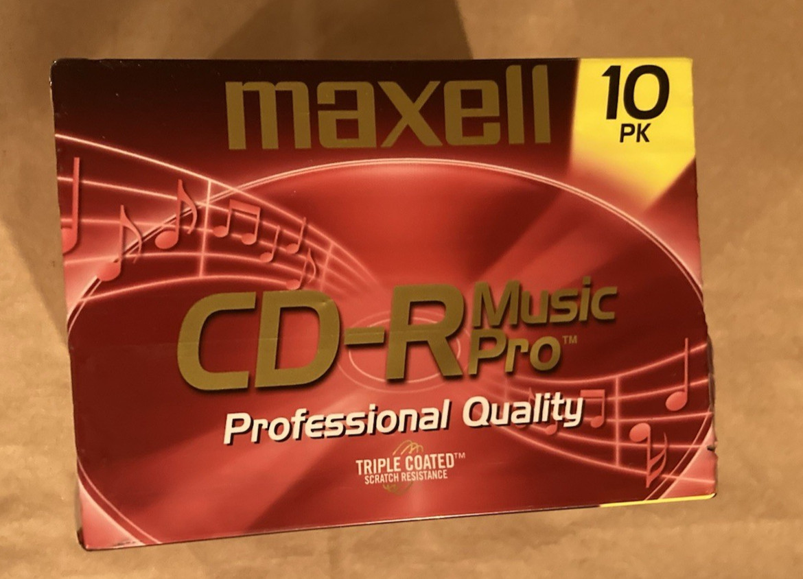 Maxell CD-R Music Pro 10 Pack Blank Audio Discs 80 Min 700MB Professional NOS