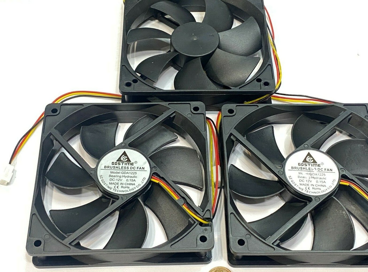 3 x GDSTIME Computer Case fan Large 12V 3Pin 120mm 25mm gda blower 1225 G19