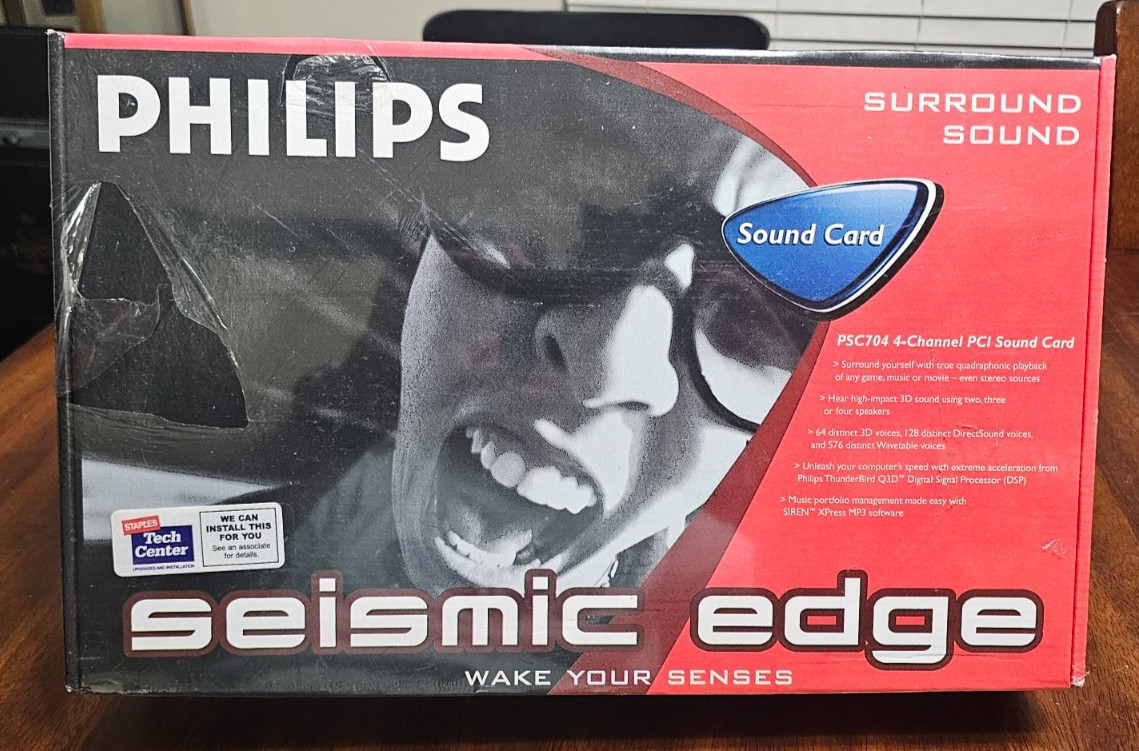 Philips Seismic Edge PSC704 4-Channel PCI Sound Card - New Sealed
