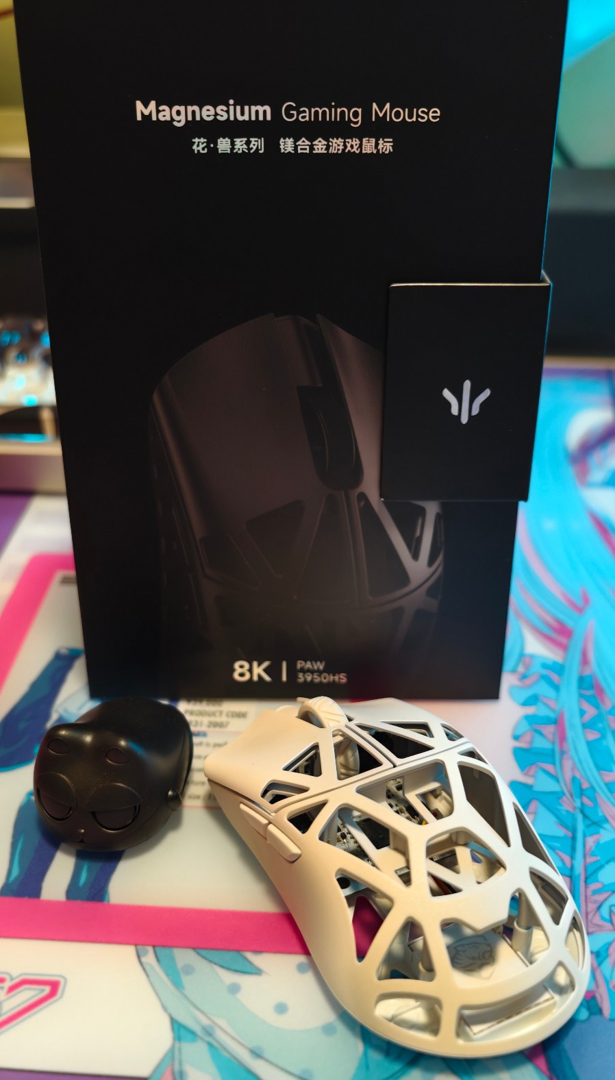 WLMOUSE Beast X Pro Magnesium Wireless Gaming Mouse Solid Sides - White - Used