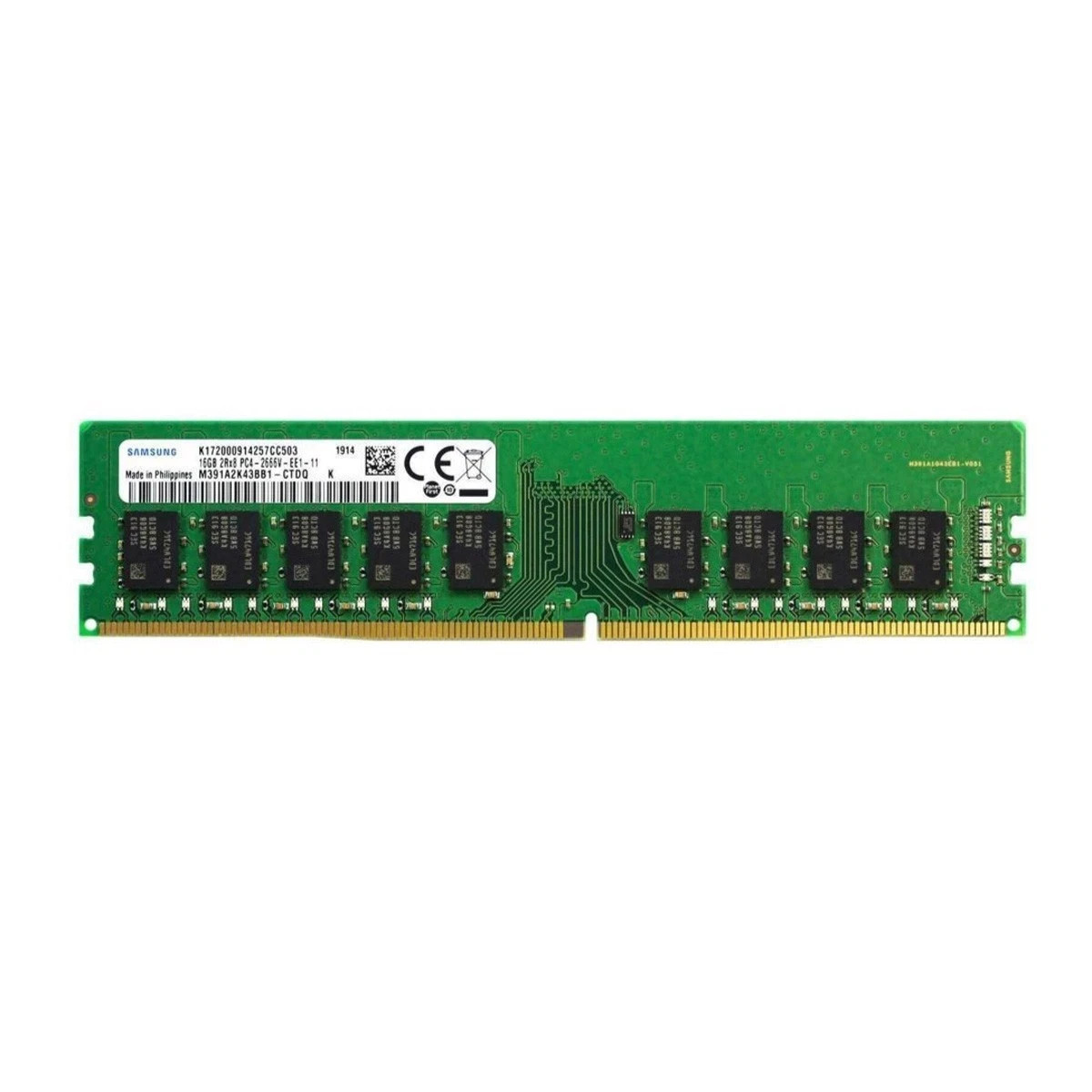 Samsung 16GB DDR4 2666MHz PC4-21300 2RX8 ECC UDIMM Memory Ram M391A2K43BB1-CTD