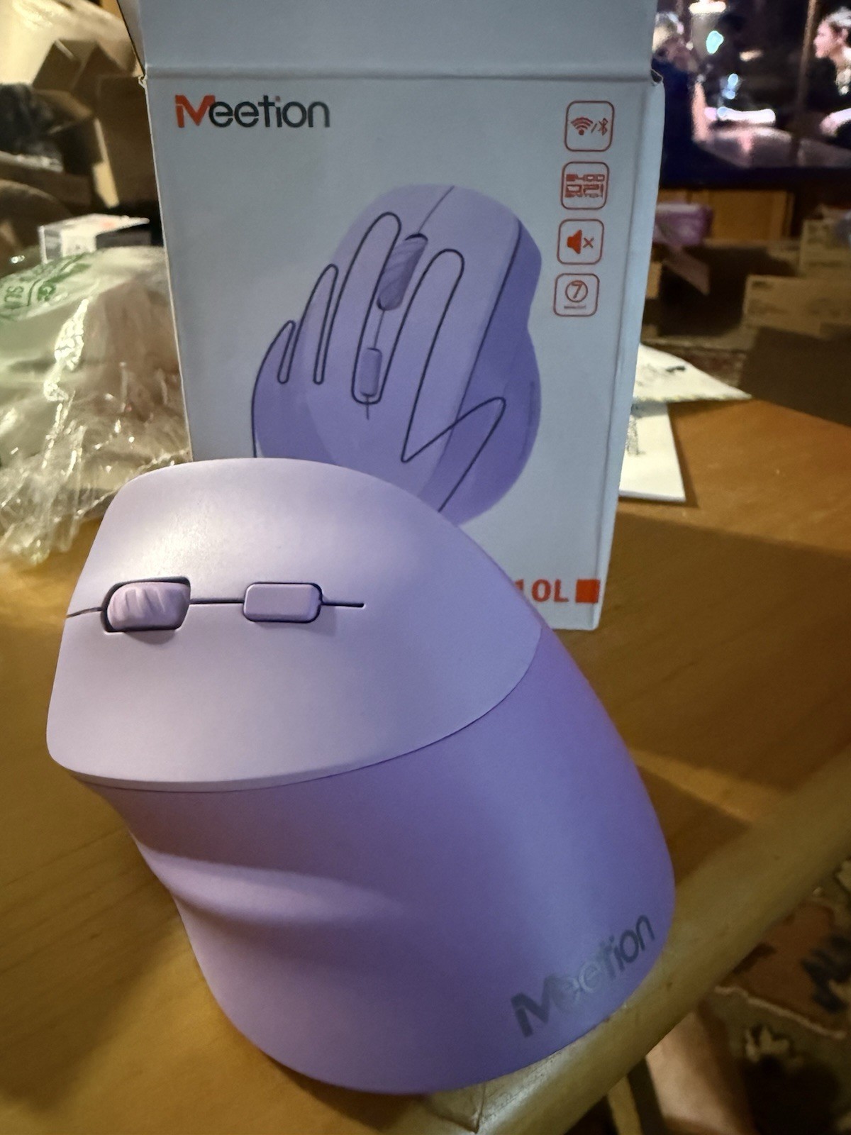 Left-Handed Mouse, Rechargeable 2.4G Wireless Ergonomic Vertical Mice with US...