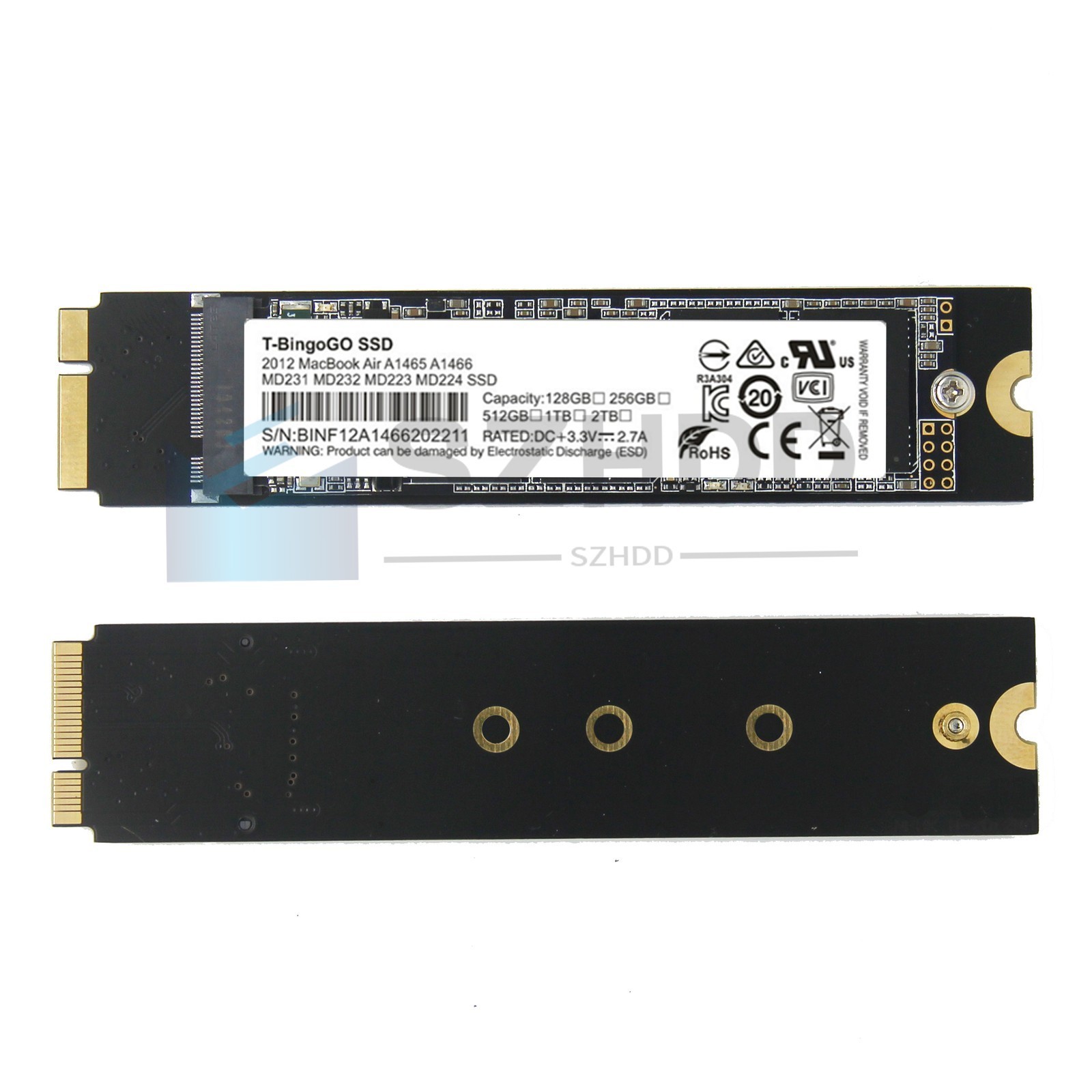 256GB 17+7pin SSD For MacBook Air 11" A1465 13” A1466 Mid 2012 EMC2558 EMC2559