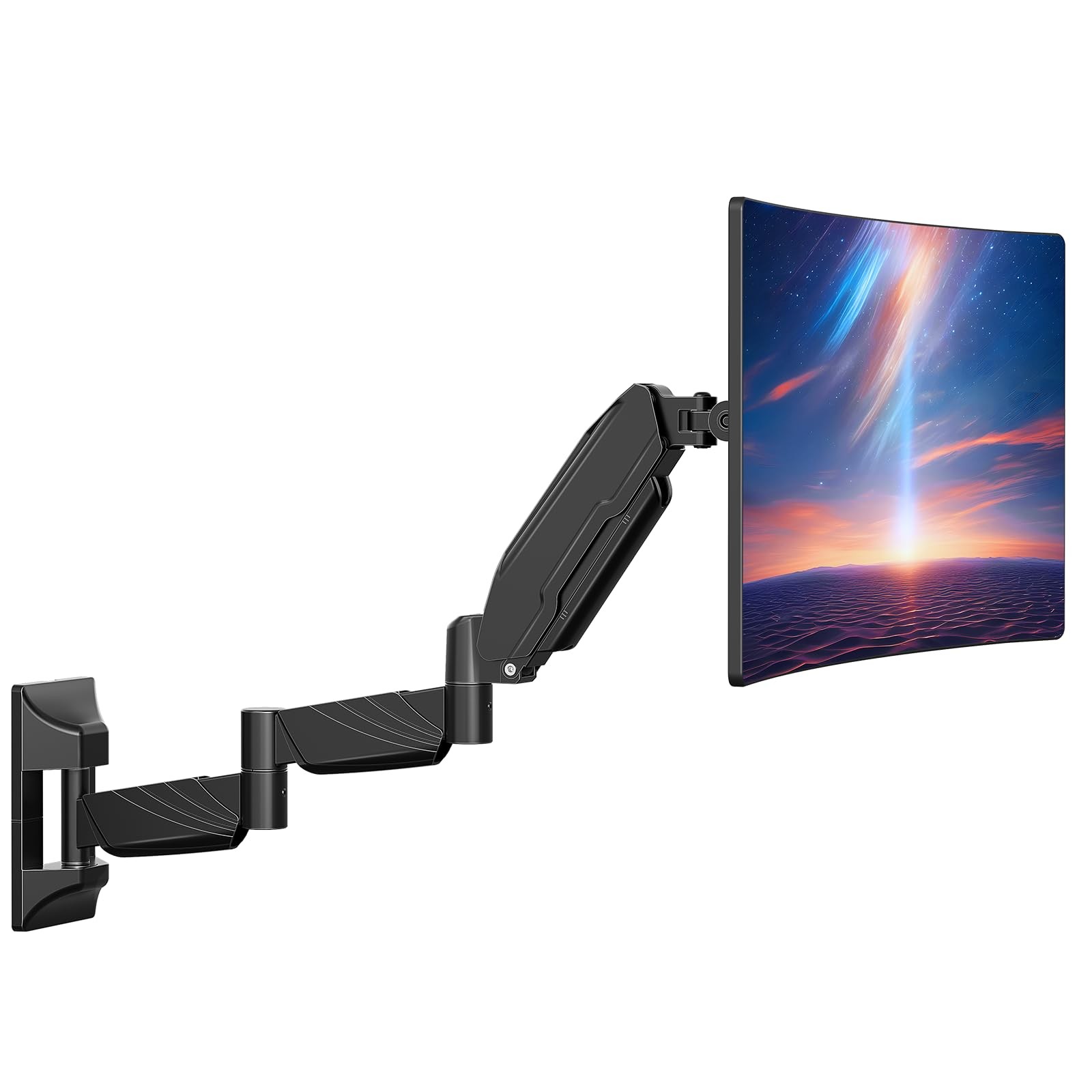 ErgoFocus Long Arm Monitor Wall Mount for Max 32 inch Computer Single, Black
