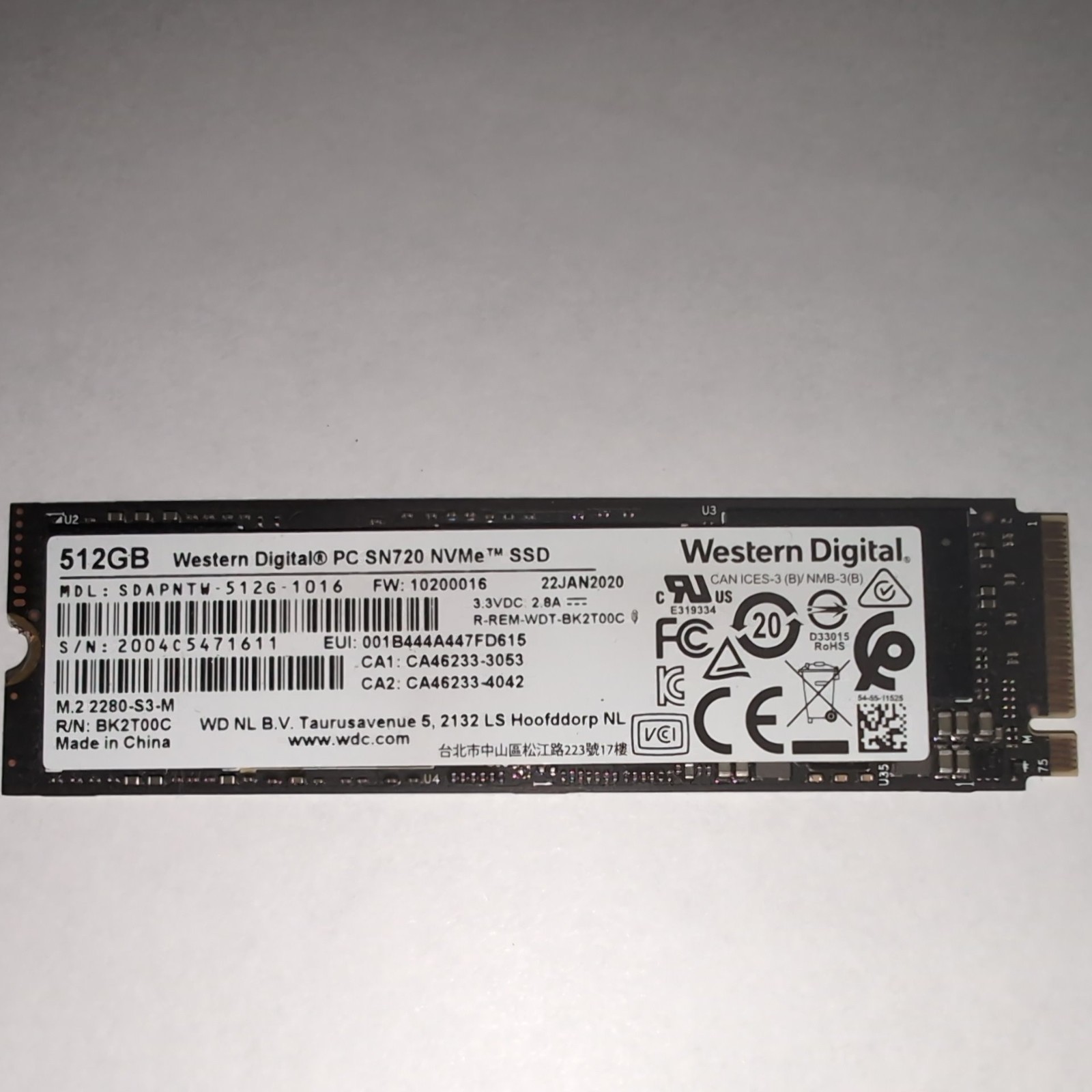Western Digital SDAPNTW-512G-1006 B 512GB NVMe M.2 Laptop/Desktop SSD -- 100%