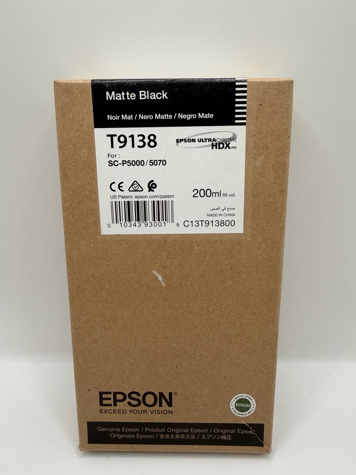 Epson T9138 UltraChrome HDX Matte Black Genuine Ink Cartridge SC-P5000 Inkjet