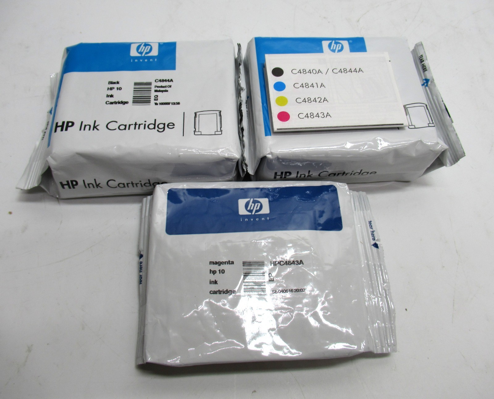 Set of 2 - Genuine OEM HP 10 C4844A Black Ink Cartridge New Expired