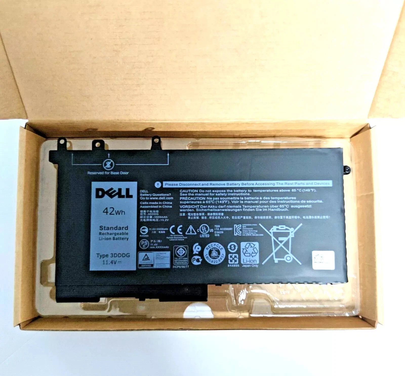 Original 3DDDG 42Wh Battery for Dell Latitude E5480 E5580 E5280 Laptop p/n 3VC9Y
