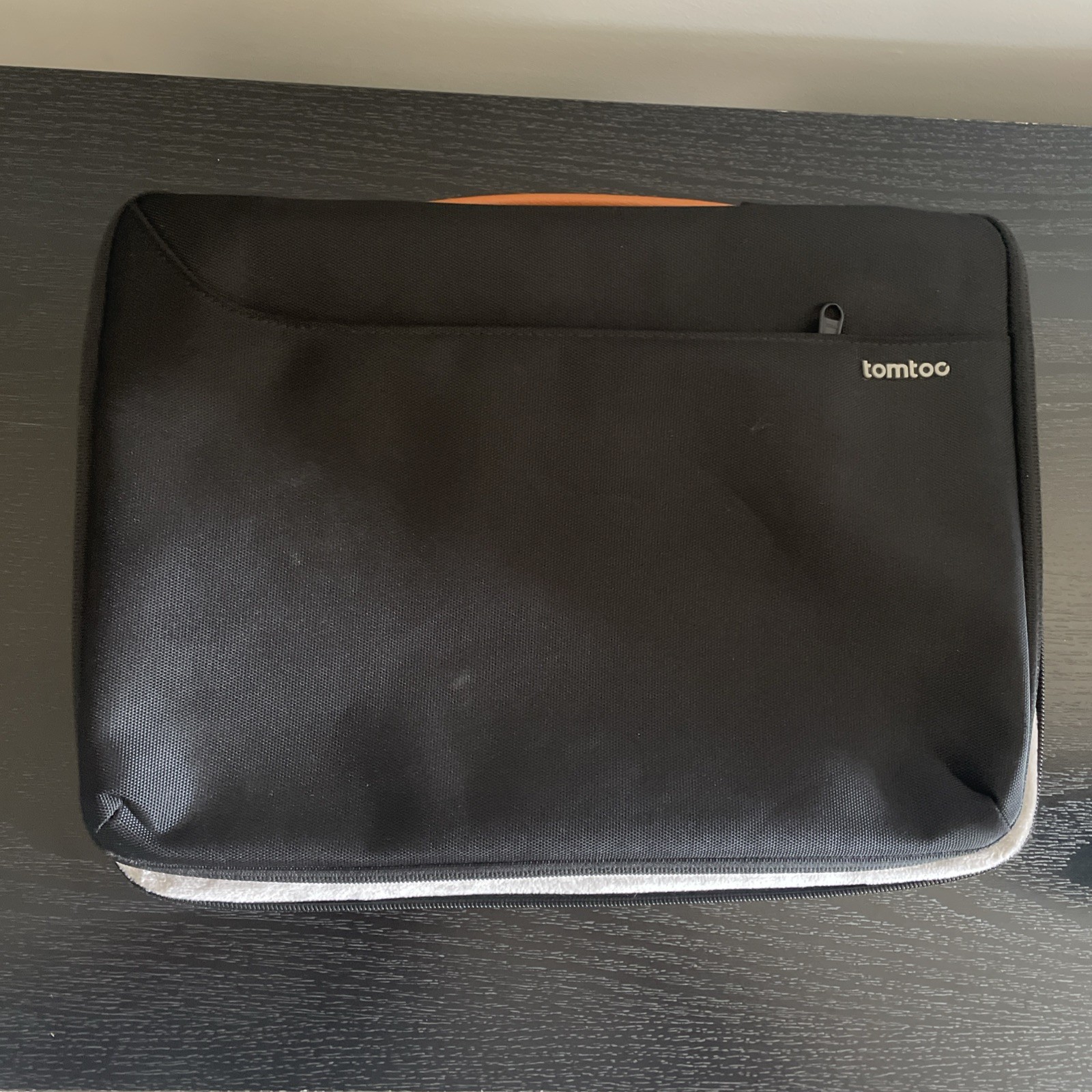 tomtoc Laptop Sleeve Case 13 14 Inch Black Orange Carry Handle Padded Bag