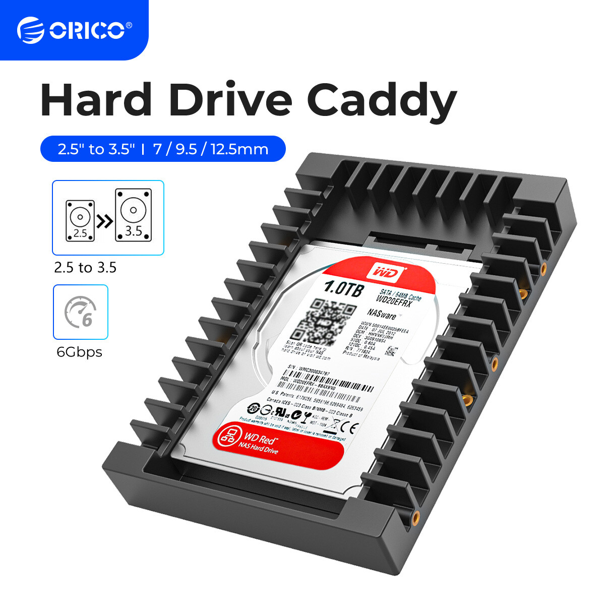 ORICO 2.5'' SSD to 3.5'' SATA HDD Hard Disk Drive Converter Set Caddy Adapter
