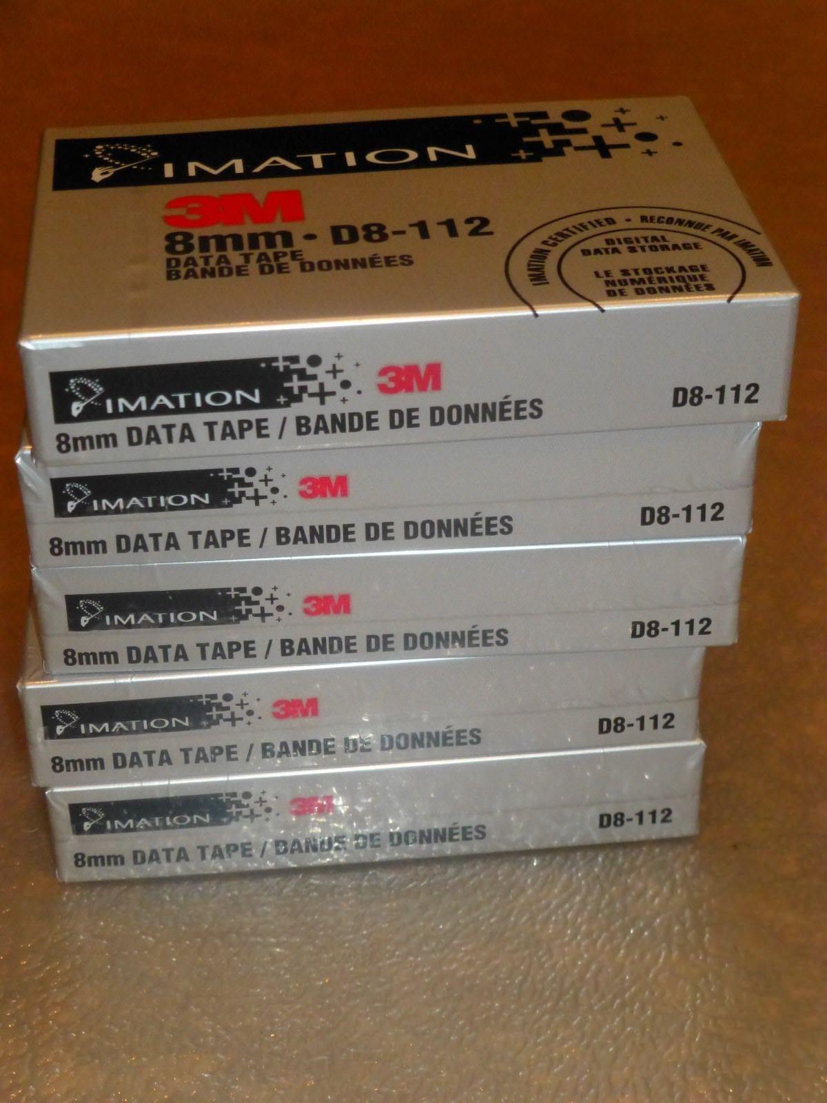 Lot of 5 3M IMATION 8mm D8-112 DATA TAPE - Sealed , New , 84-9801-9349-8