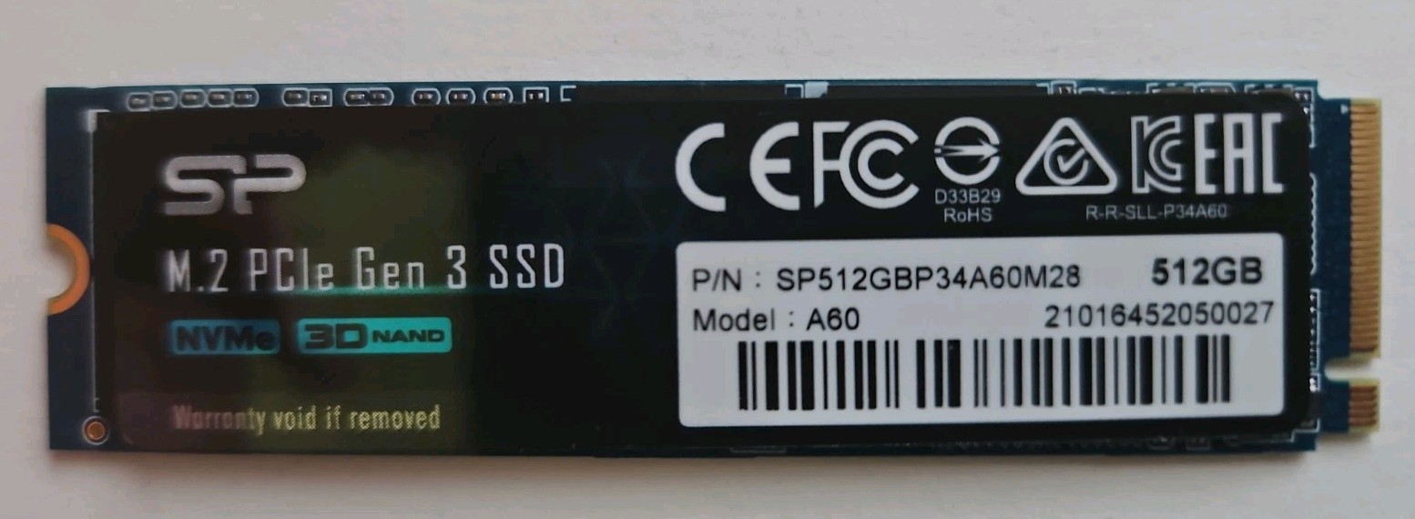 Silicon Power | A60 | 512GB | M.2 2280 | PCIe Gen3 x4 | Health: 89% |