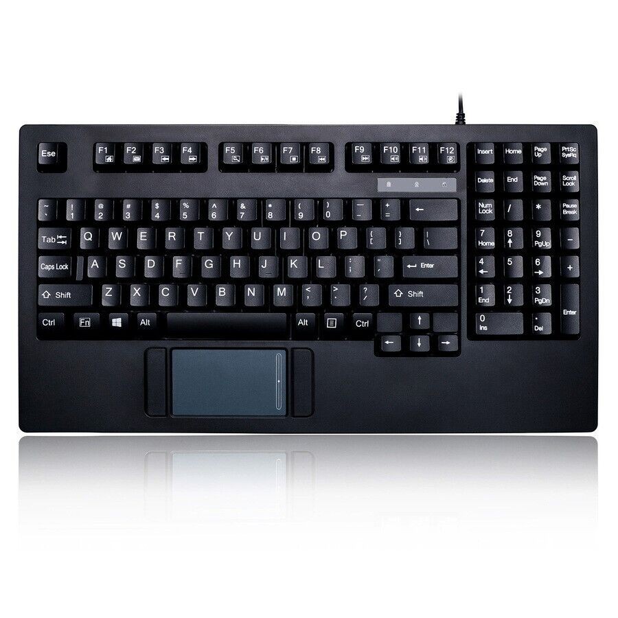 Adesso AKB425UB EasyTouch 1U Design Rackmount TouchPad 104-Key Keyboard USB