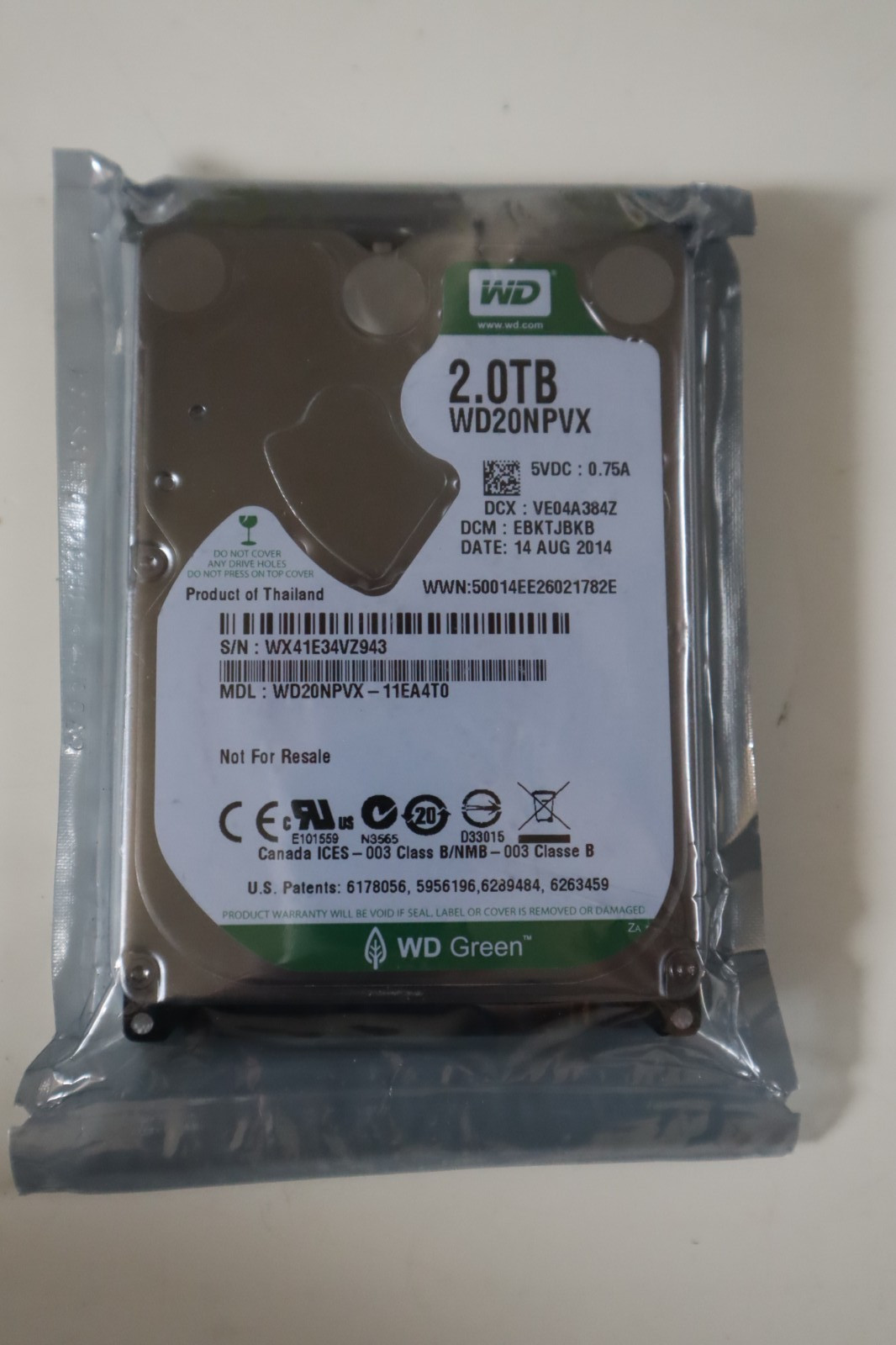 WD20NPVX Western Digital GREEN 2TB Hard Drive