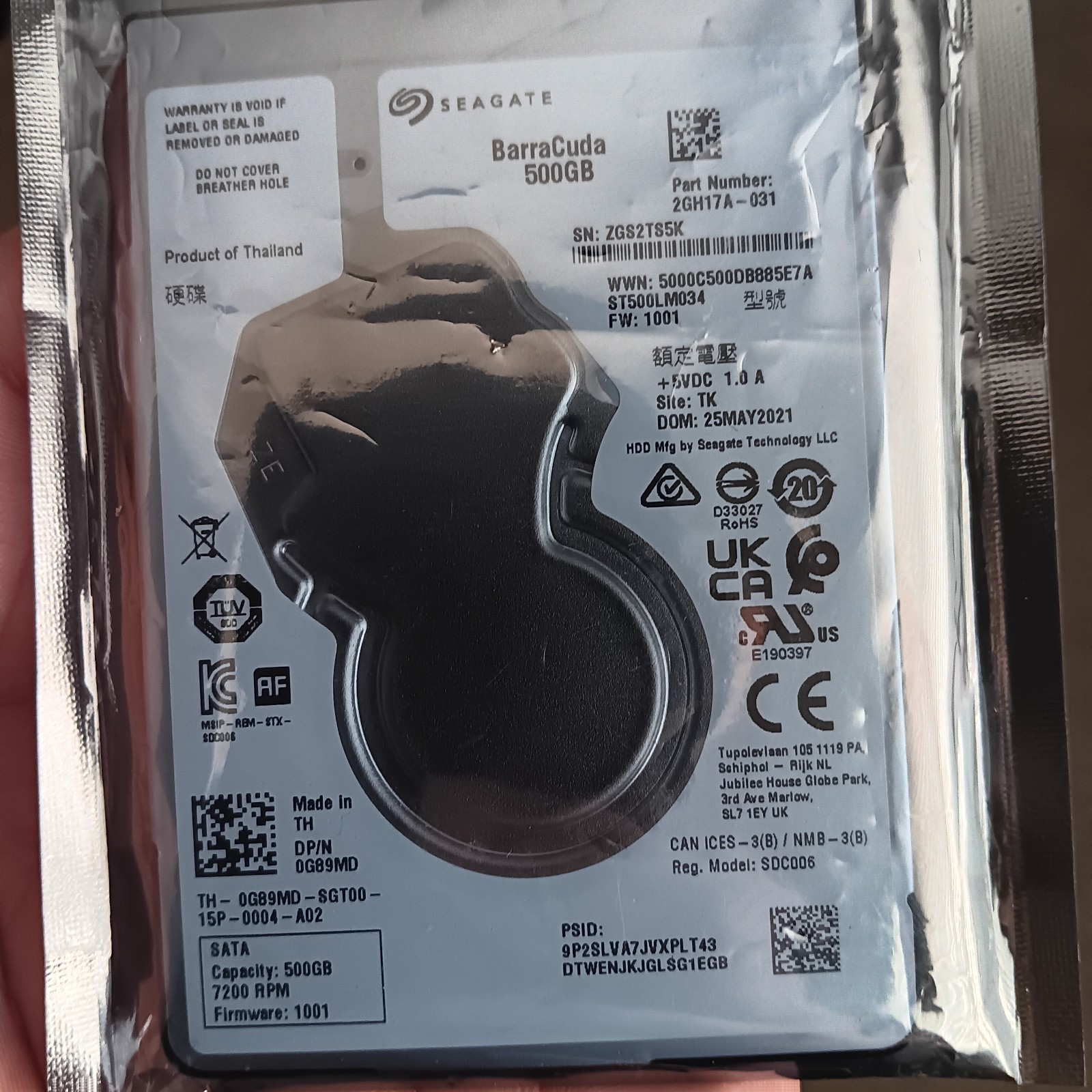 Seagate 2.5 Sata 500gb