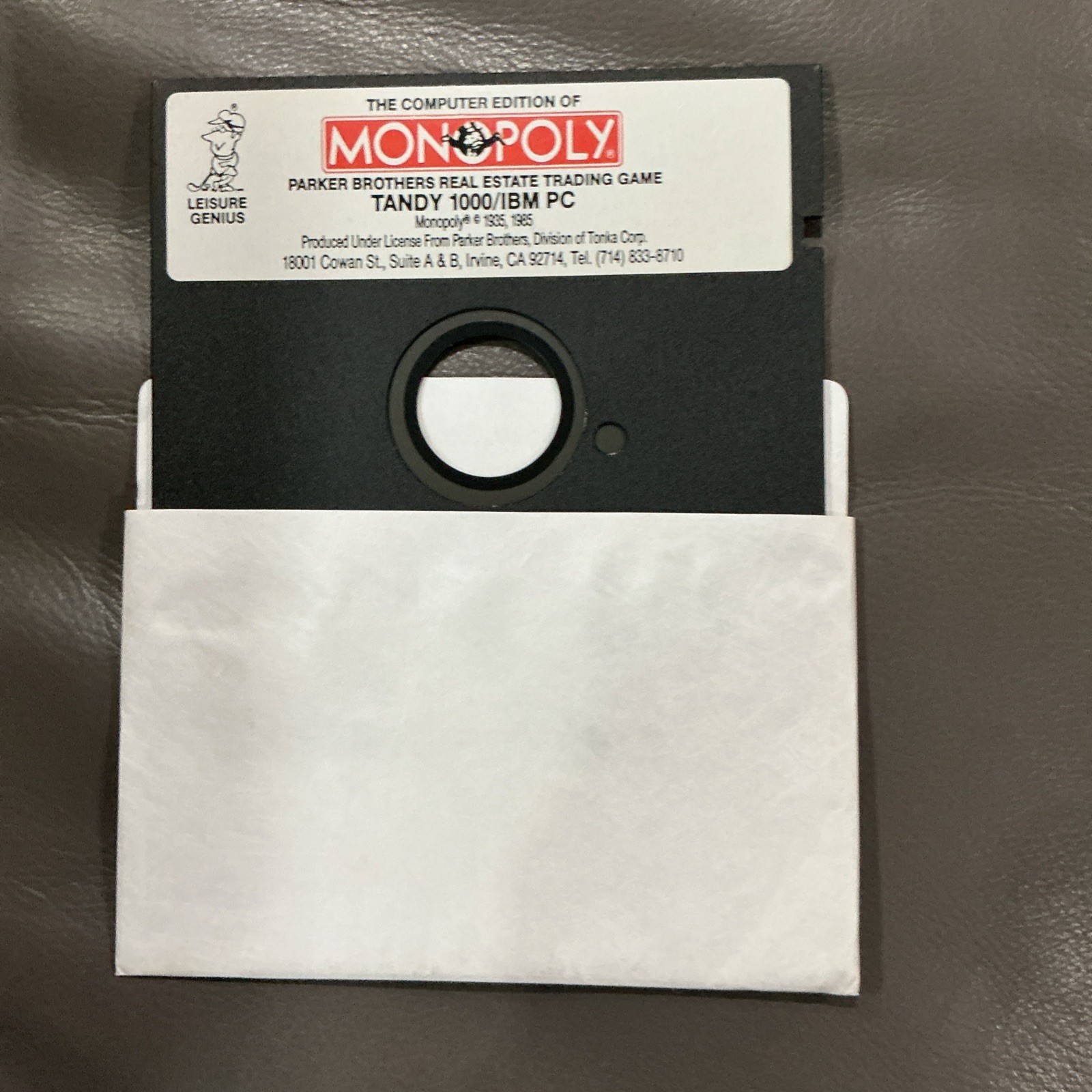 Monopoly IBM PC TANDY 1000 5.25"  1985 Vintage diskette only disk