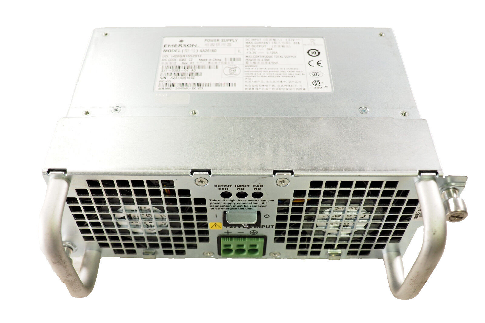 EMERSON CISCO AA26160 341-0383-04 ASR1002-24VPWR-DC 470W Power Supply