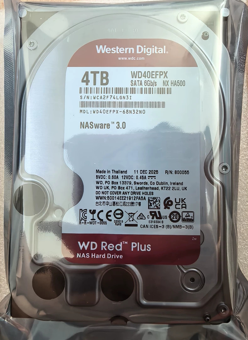 Western Digital Red Plus WD40EFPX 4TB 3.5" 7.2K SATA Hard Drive