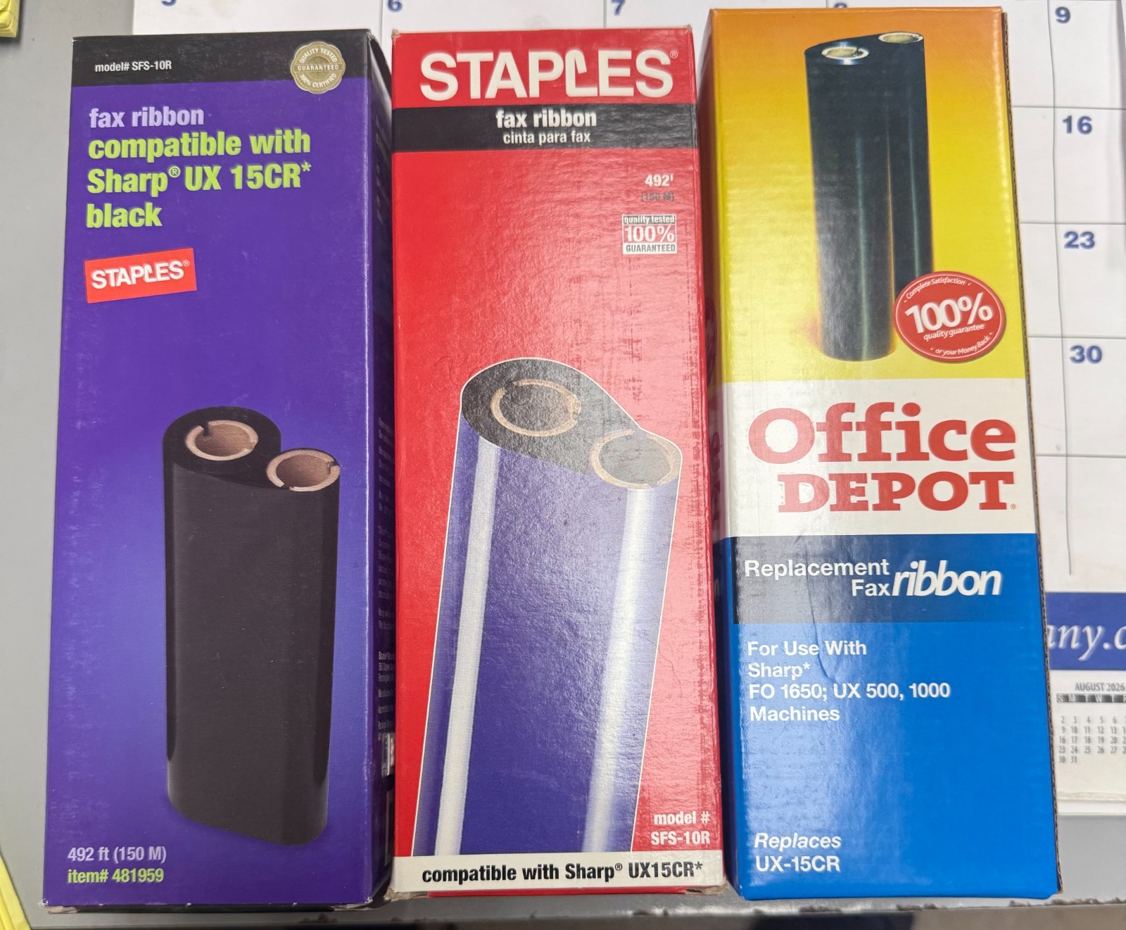 Staple/OfficeDepot UX-15CR Replacement Fax Ribbon Sharp* FP 1650 UX 500 1000New