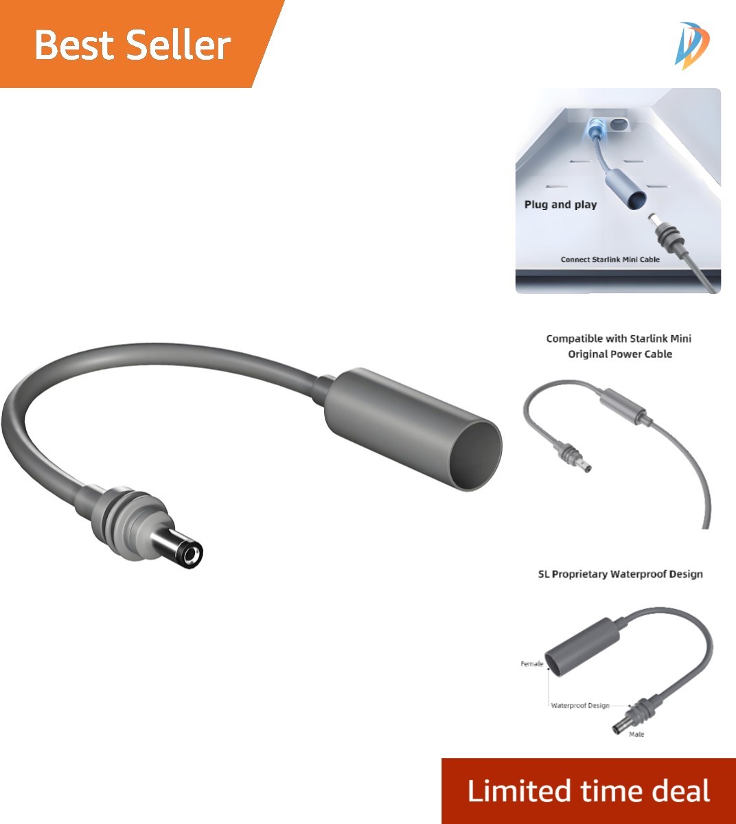 Universal Compatibility Outdoor Cable for Starlink Mini - High-Speed Connection