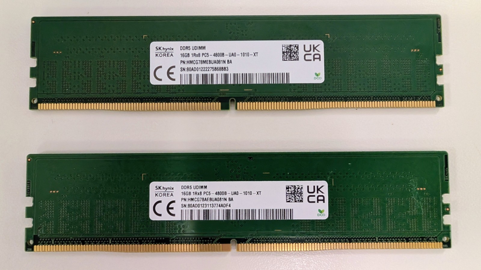SK Hynix 32GB (2 x 16GB) DDR5 4800MHz PC5-4800B Desktop Memory UDIMM Non-ECC