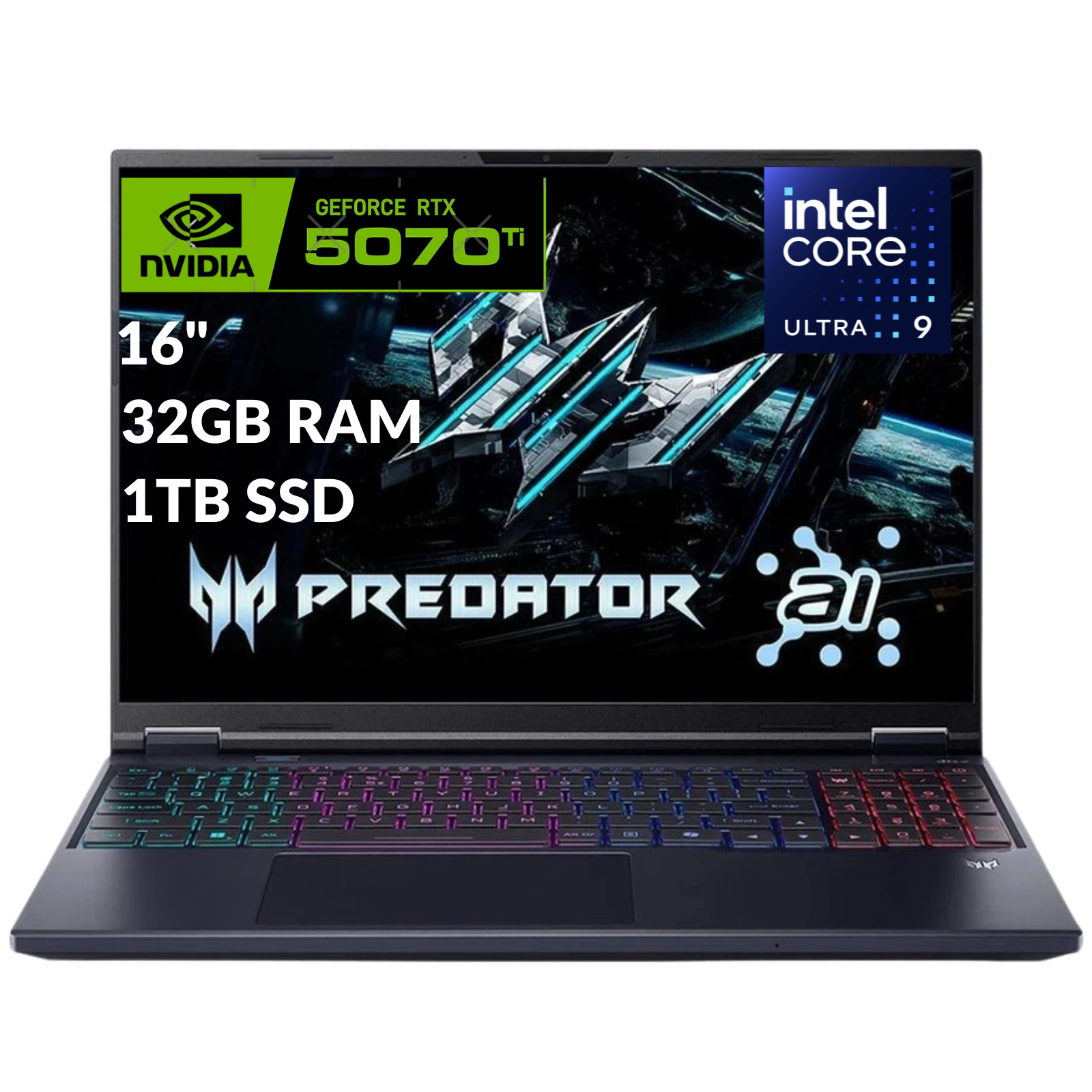 Acer Predator Helios Neo 16" AI Laptop Geforce RTX 5070Ti 32GB 1TB | Refurbished