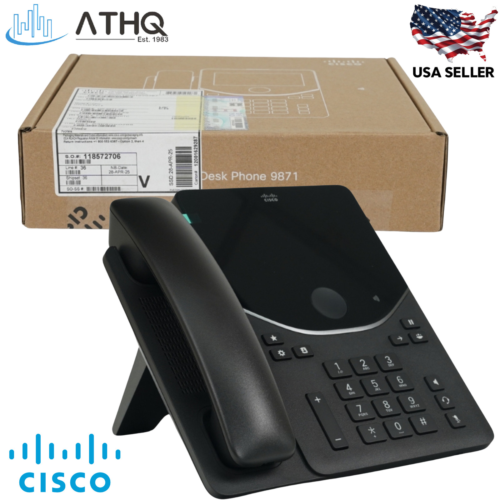Cisco DP-9871-K9 IP Desk Phone VoIP SIP Gigabit PoE Touchscreen Bluetooth Wi-Fi