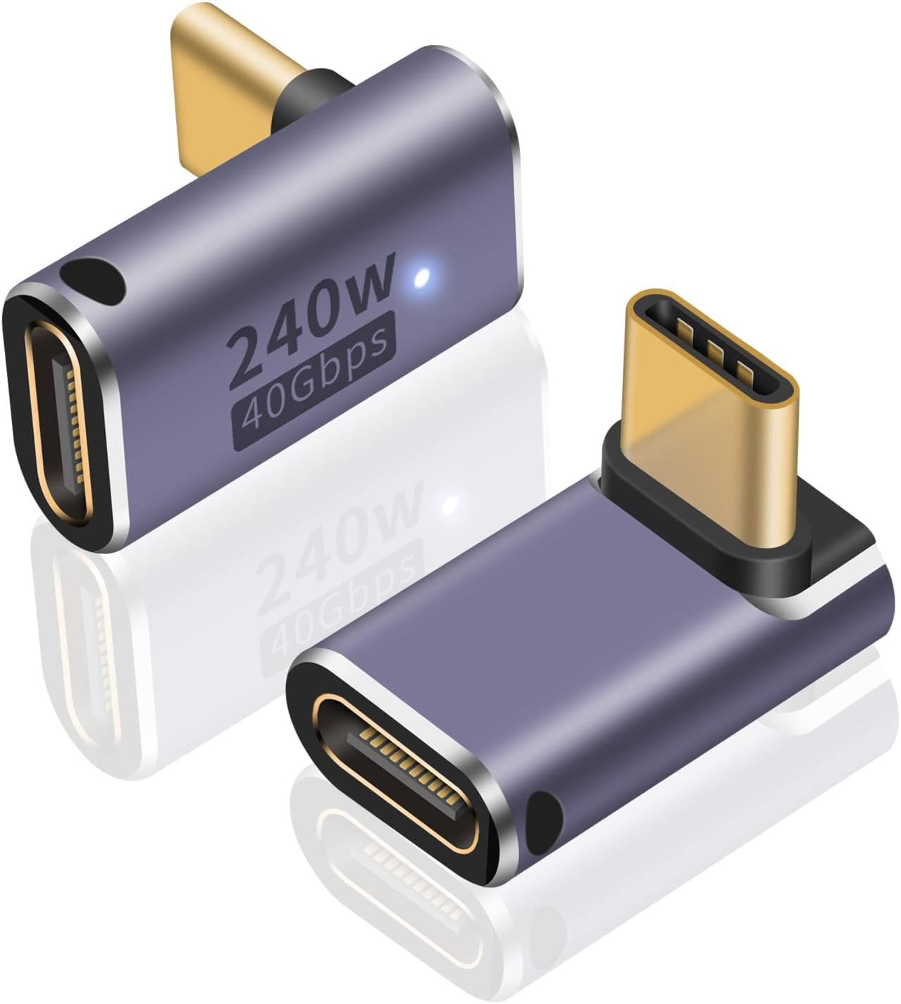 240W USB C 90 Degree Adapter, up & down 90 Degree USB C Adapter,(40Gbps, 8K@60Hz