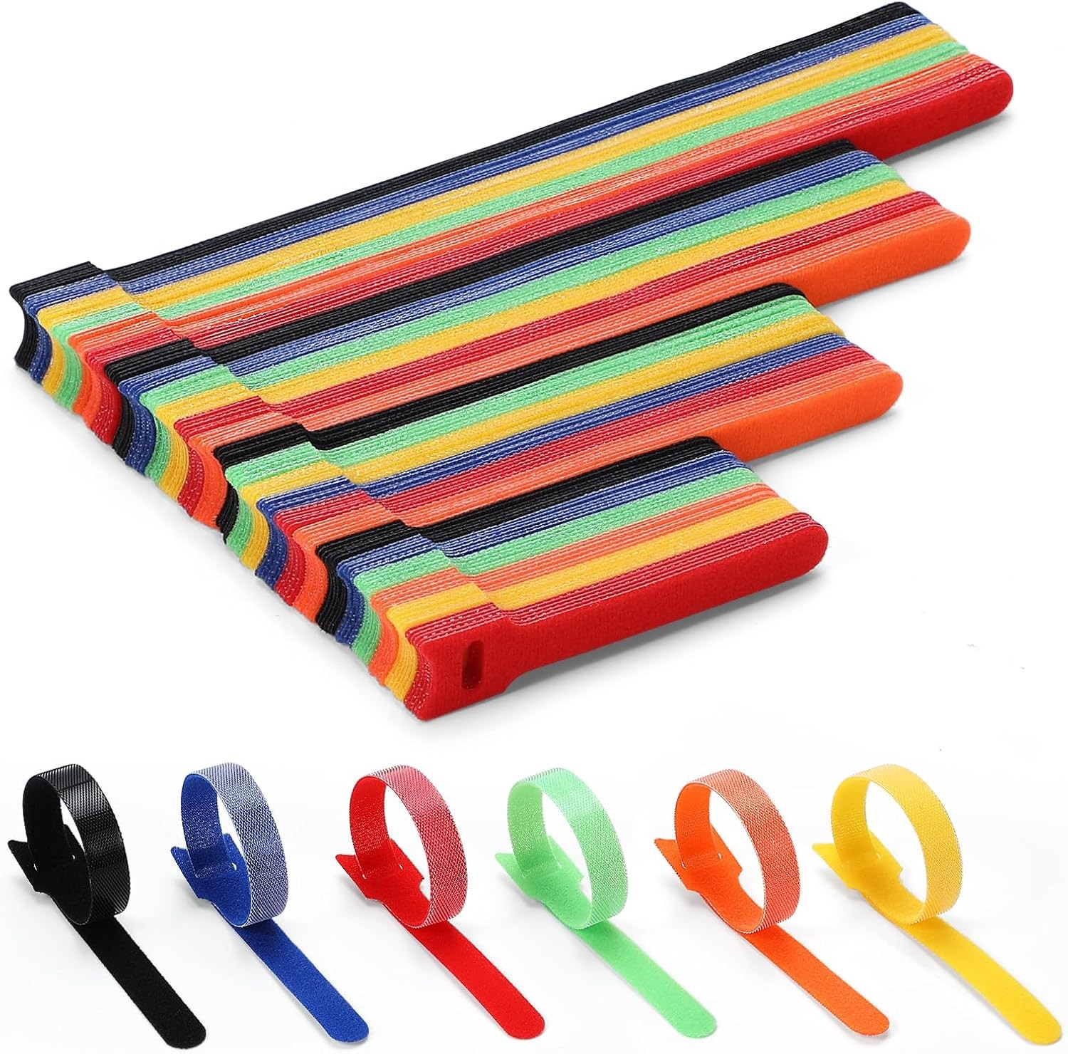 150PCS Cable Ties, 4+6+8+10 inch Multi-Colour Straps for Cable Management, Adjus