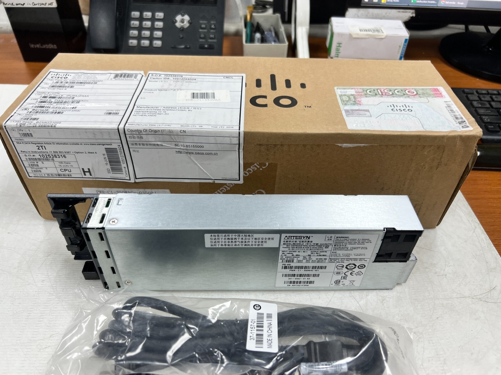 👀 NEW CISCO 350W AC POWER SUPPLY FOR CATALYST 3850 SERIES PWR-C1-350WAC