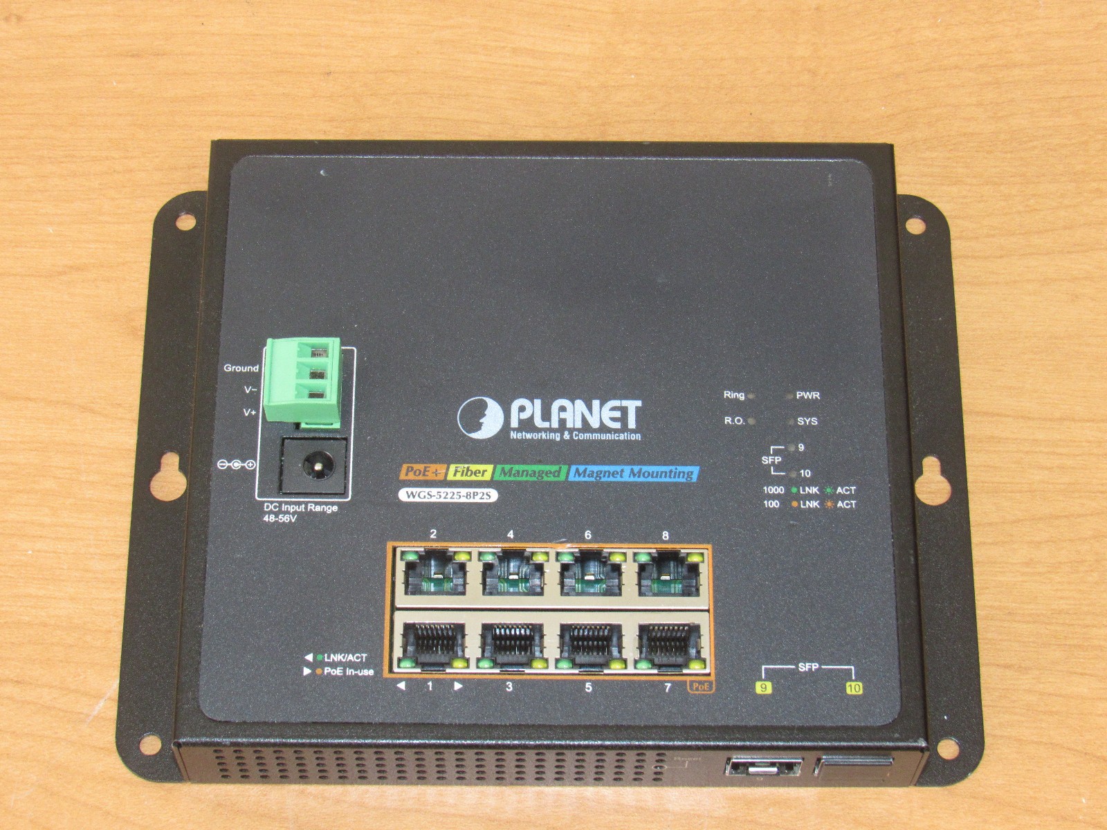 Planet 8-Port Managed PoE Gigabit Switch w/ 2x SFP Ports - WGS-5225-8P2S