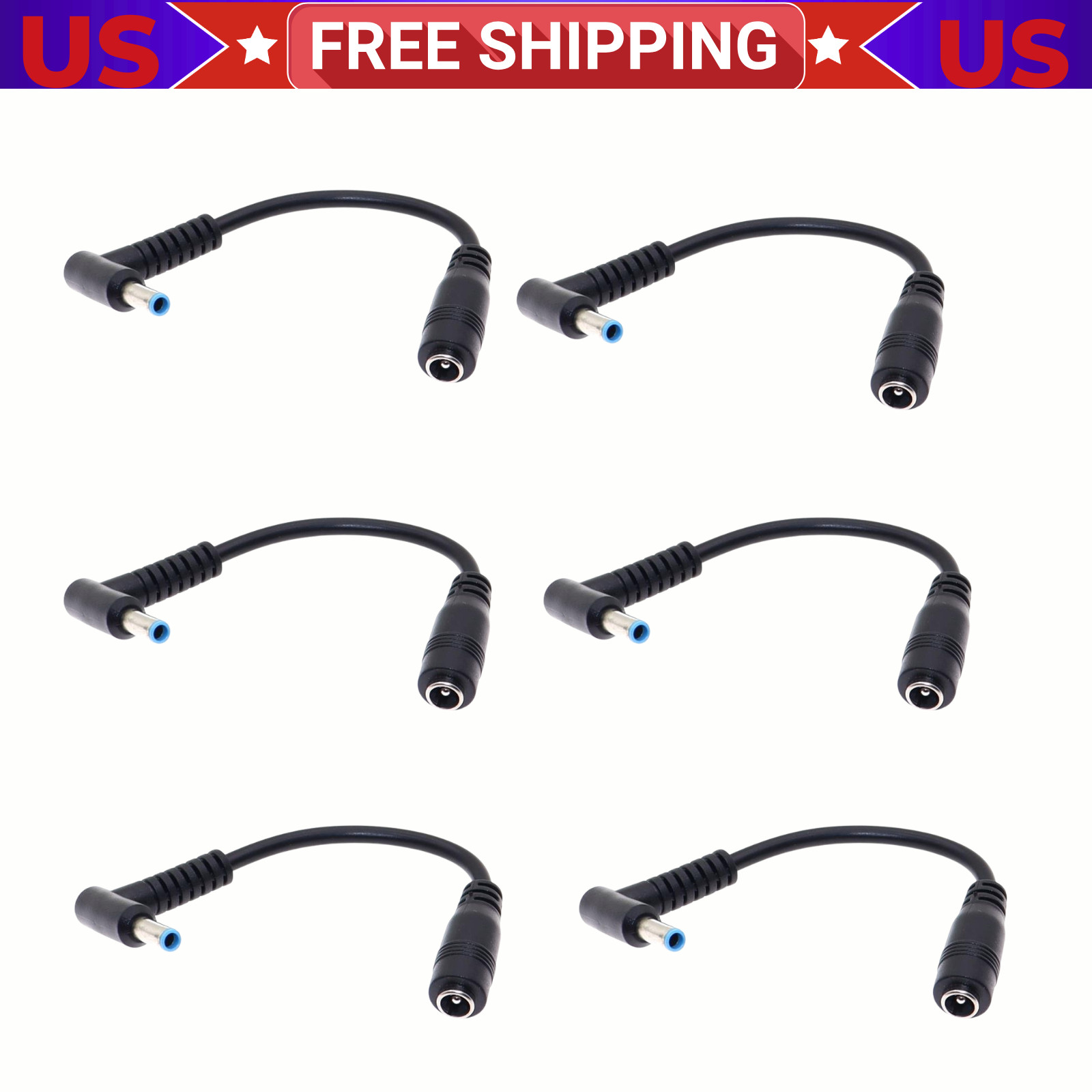 Power Charger Converter Adapter Cable 7.4mm To 4.5mm For HP Blue Small Tip