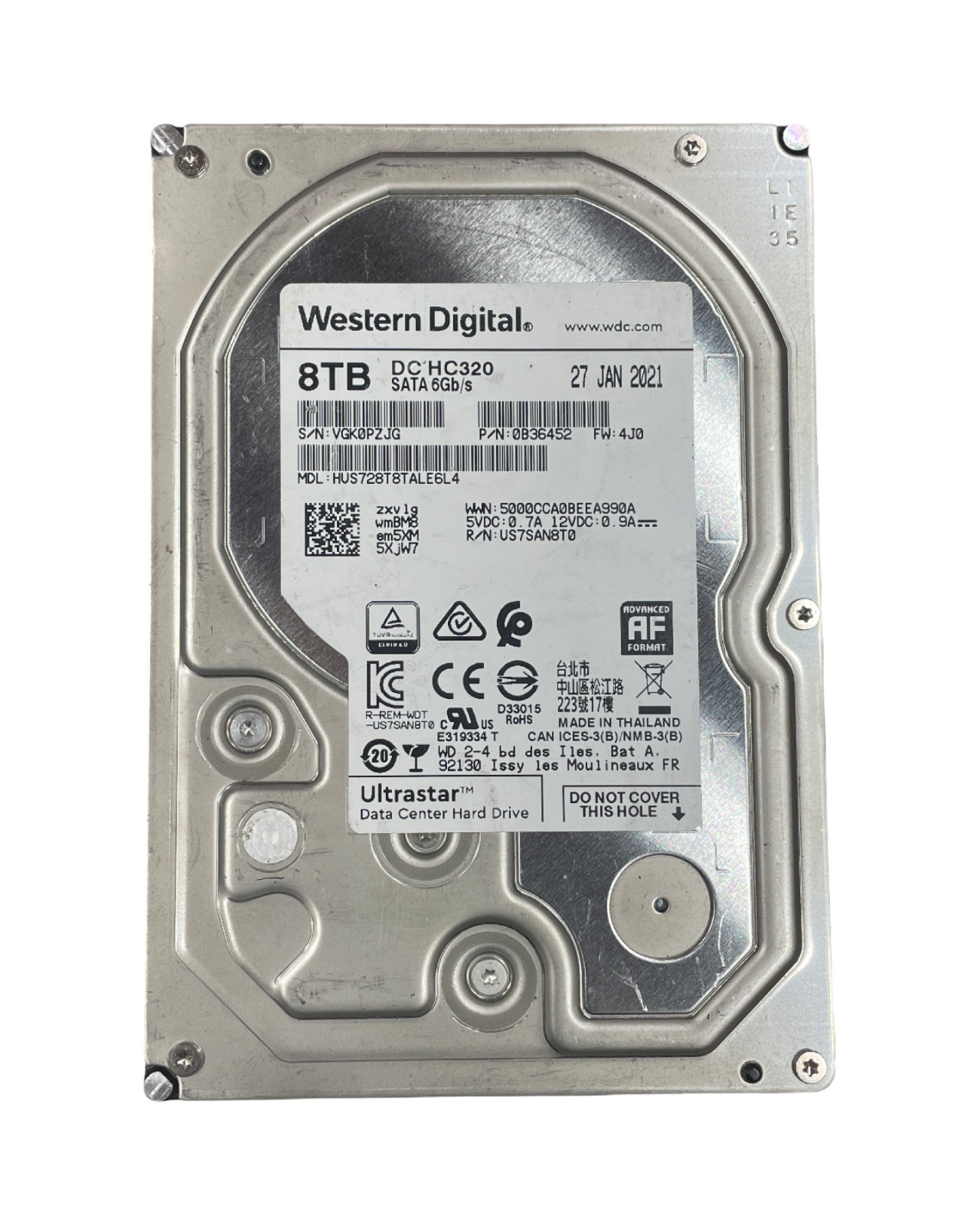 Western Digital UltraStar DC HC320 8TB 3.5" HDD #21