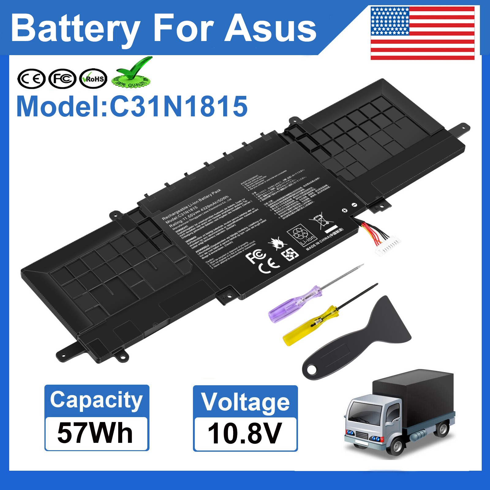 C31N1815 Laptop Battery For ASUS Zenbook 13 UX333 UX333F UX333FN UX333FA RX333FA