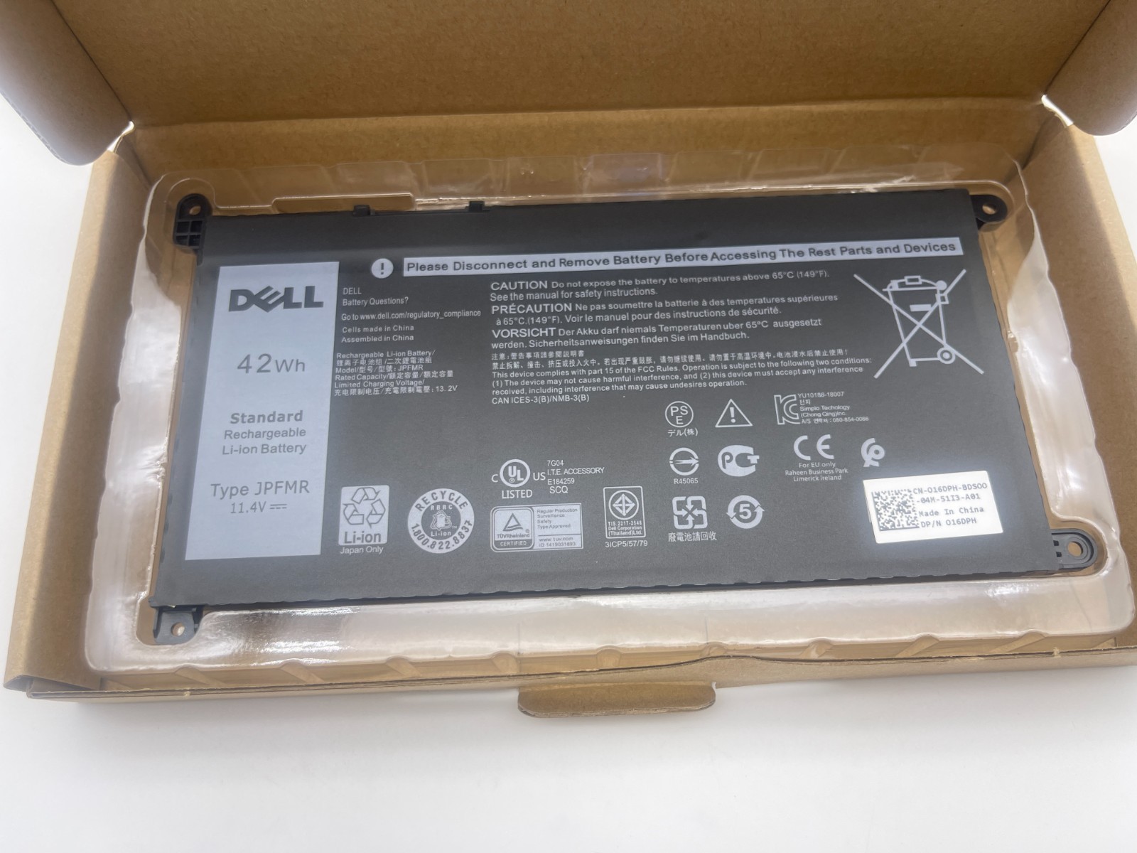20PCS Genuine JPFMR Battery For Dell Chromebook 5488 5493 5593 P90F 7MTOR 16DPH
