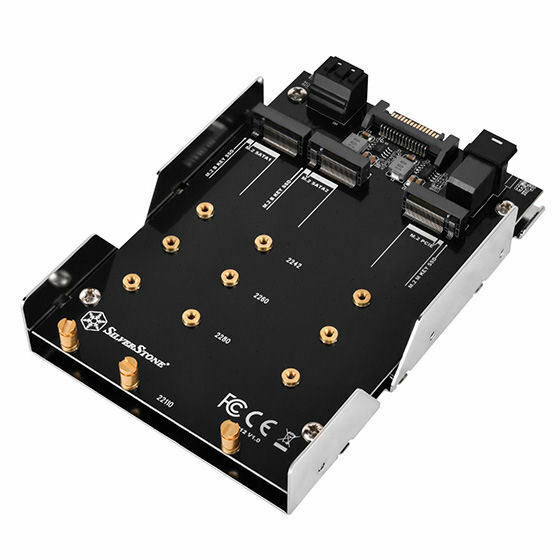 Silverstone SDP12 2xSATA M.2 SSD & 1xNVMe M.2 SSD to 3.5inch Drive Bay Adapter