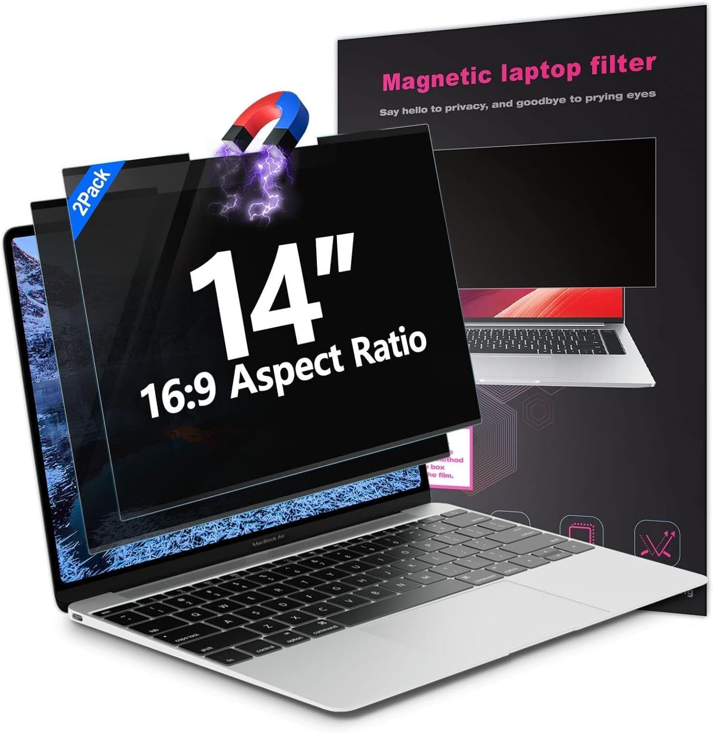 Removable Anti-Blue/Glare Film for 14 Inch Laptop Privacy Screen 16:9 Aspect Rat