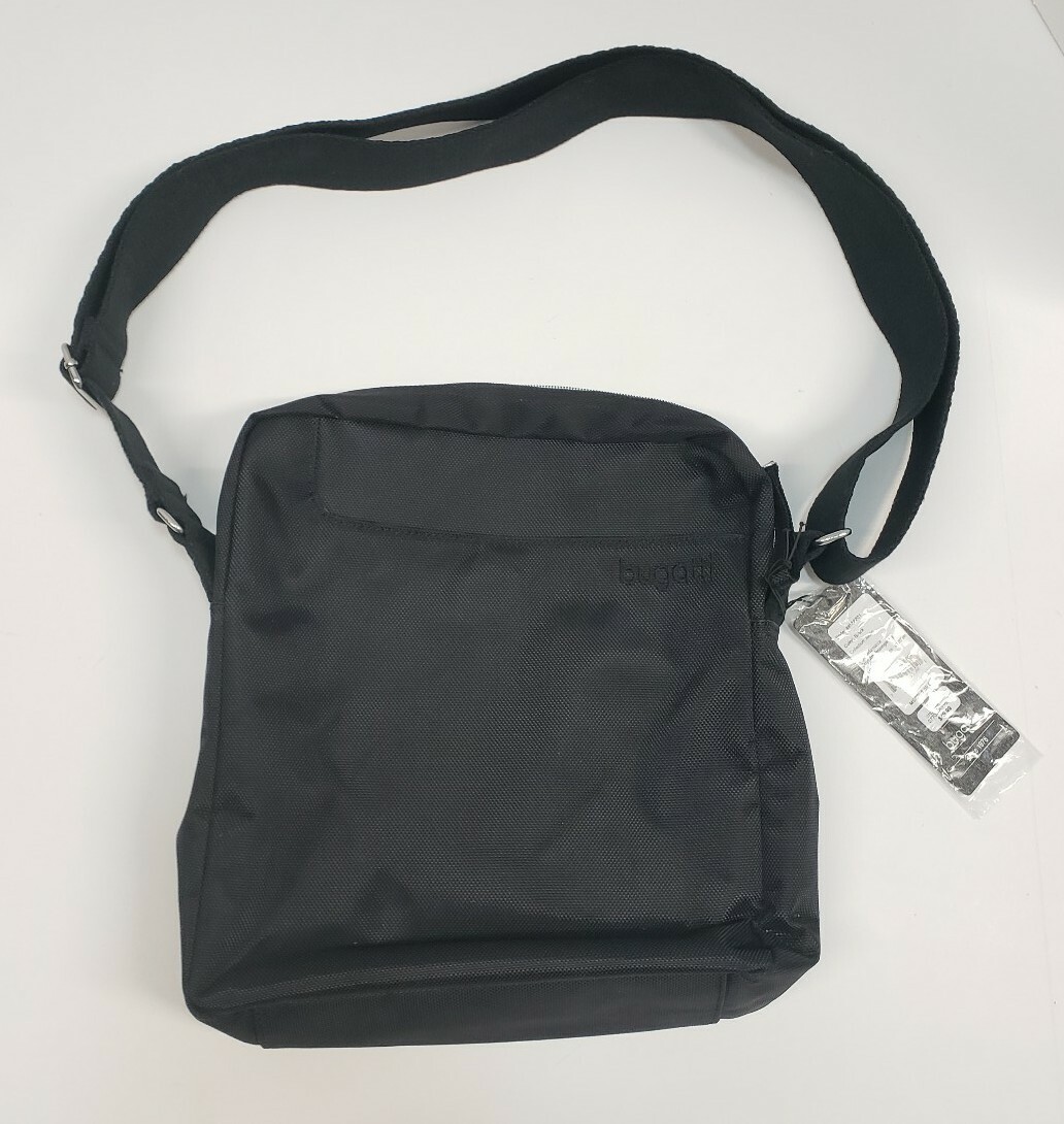 NWT BUGATTI Black Messenger Crossbody Bag O 