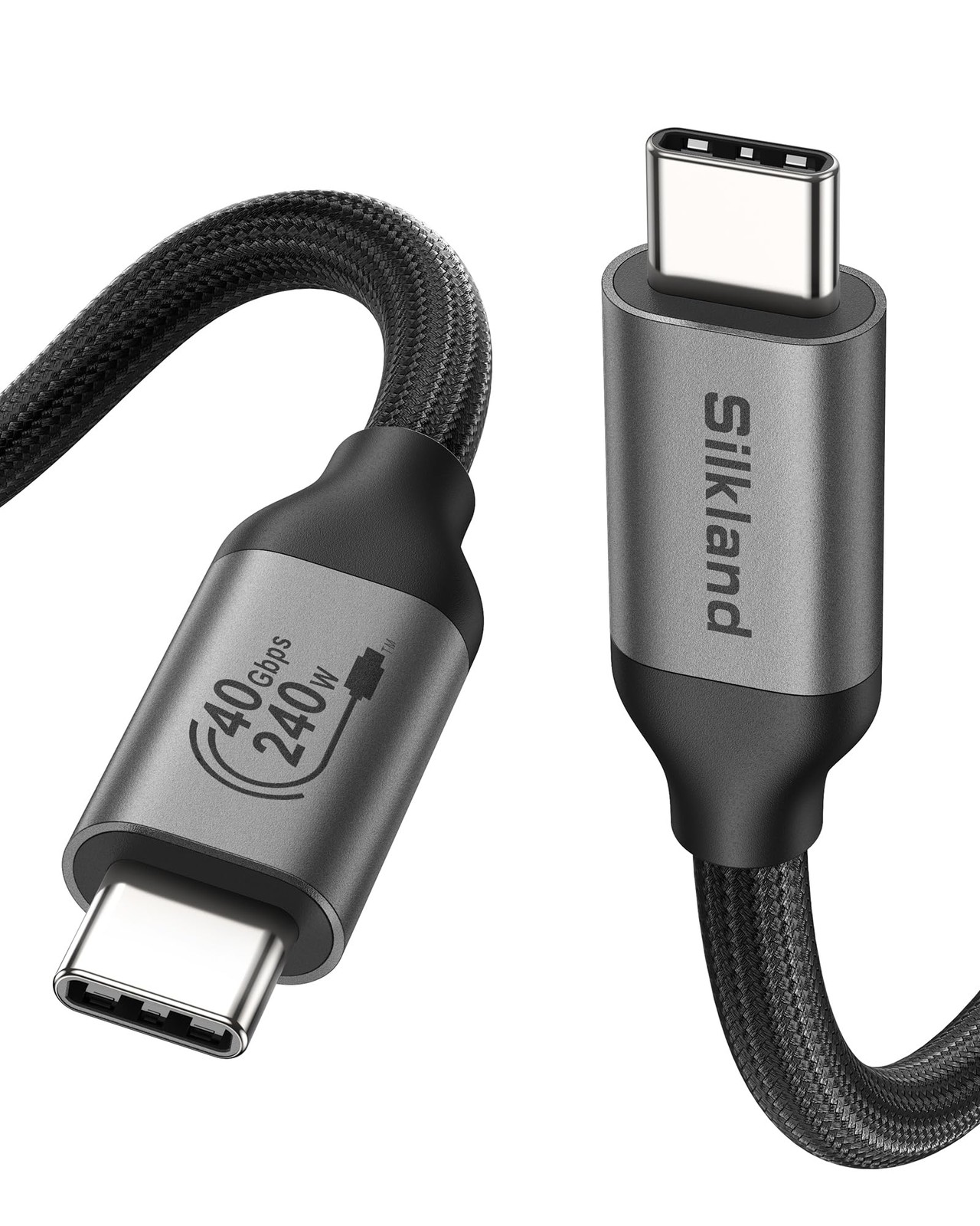 Silkland USB 4 for Thunderbolt 4 Cable 4FT, 40Gbps Data Sync, 8K/6K@60Hz, 240W C