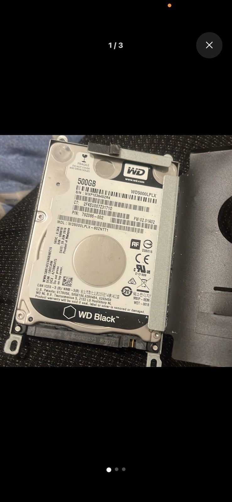 Western Digital WD Black 500GB 2.5" SATA 7200RPM 32MB WD5000LPLX HDD