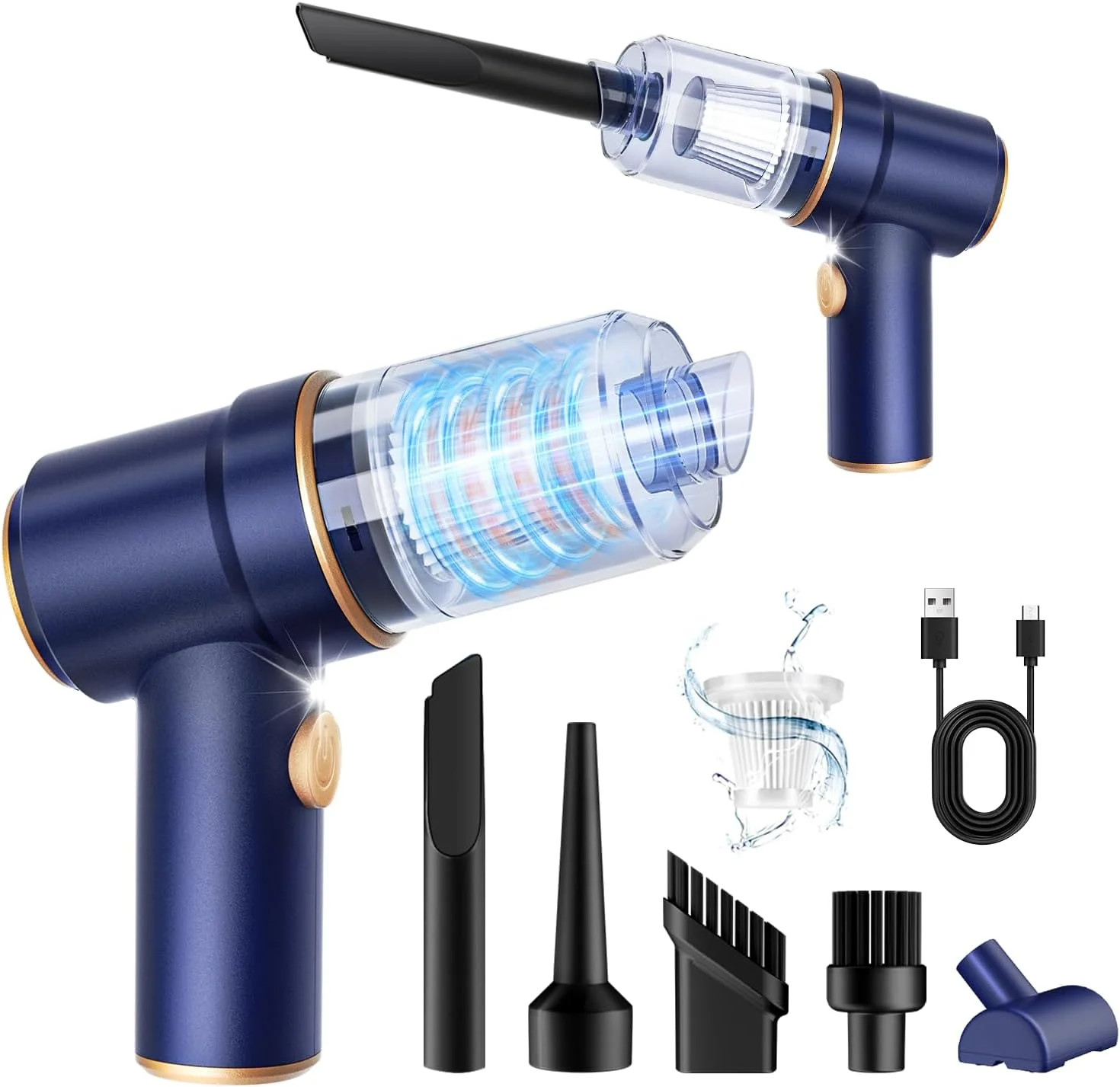 Handheld Car Vacuum Cleaner, 9000Pa Vacuum Cleaner and Air Duster, 120W High Pow