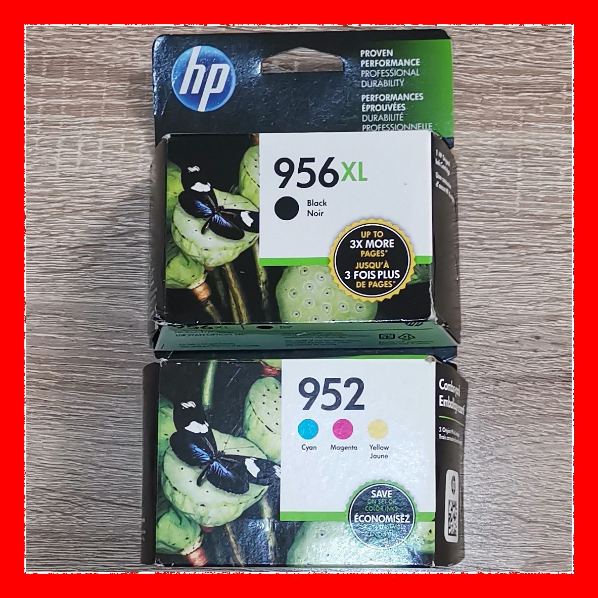 OEM HP 952 Cyan, Magenta and Yellow/956XL- BLACK Ink Cartridges~ EXP NOV 2019