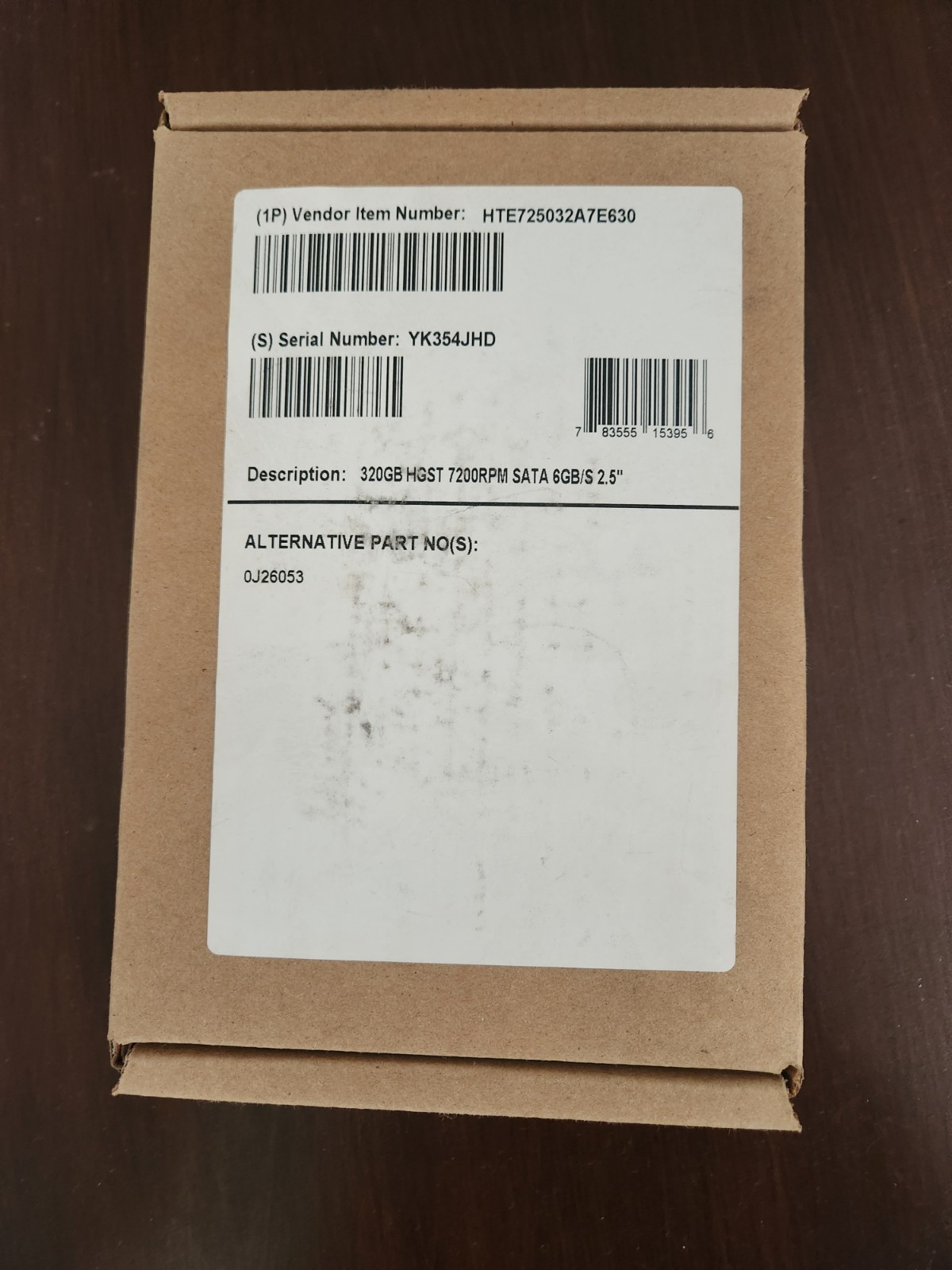 Hitachi HTE725032A7E630 (0J26053) 320GB, 7200RPM, SATA  6GB/S 2.5"