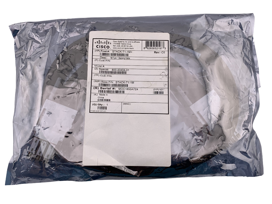 Cisco STACK-T1-1M StackWise Stacking Cable – 1 Meter (800-40404-01) NEW OPEN BOX