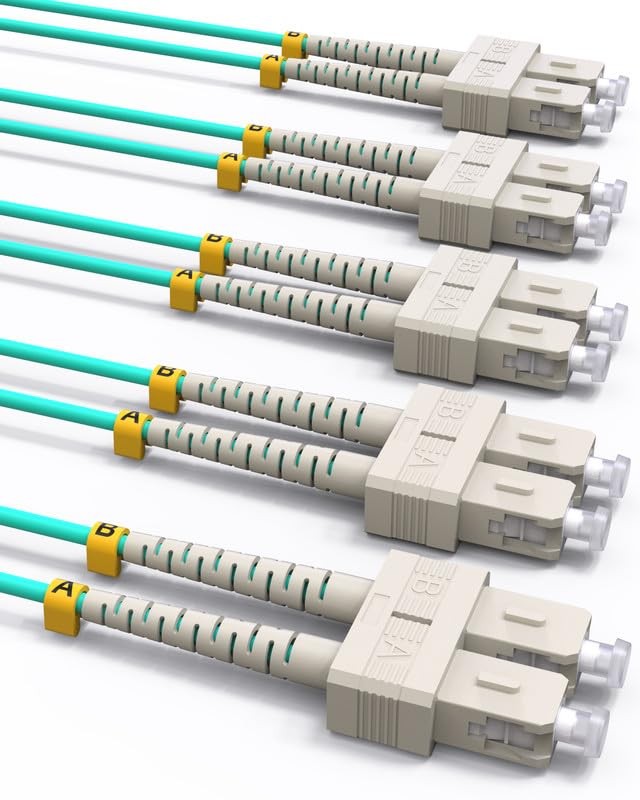 VANDESAIL 5 Pack SC to SC Fiber Patch Cable OM3 2M