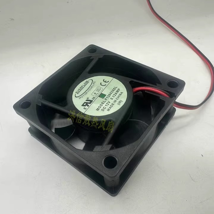 EVERFLOW 6025 F126025SL DC12V 0.12A 60*25MM 2-Wire Cooling Fan