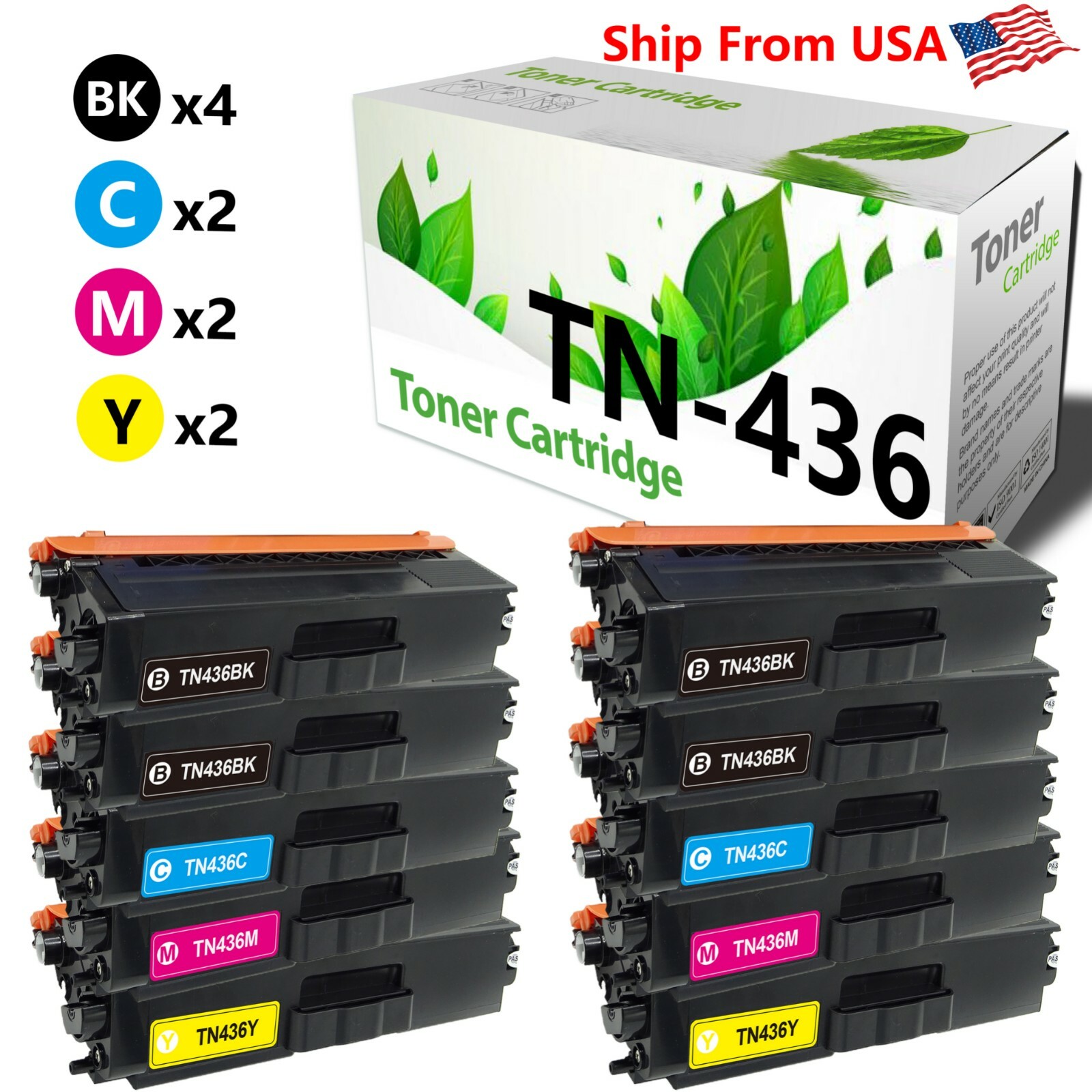 10PK TN436 TN-436 Toner Cartridge for HL-L8360CDWT