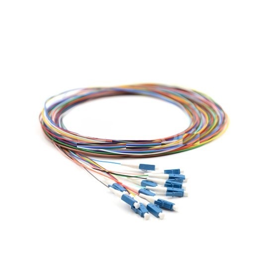 Lot of 10 1M 12 Fibers LC/UPC Single-Mode Fiber Optic Pigtail,Unjacketed -345629